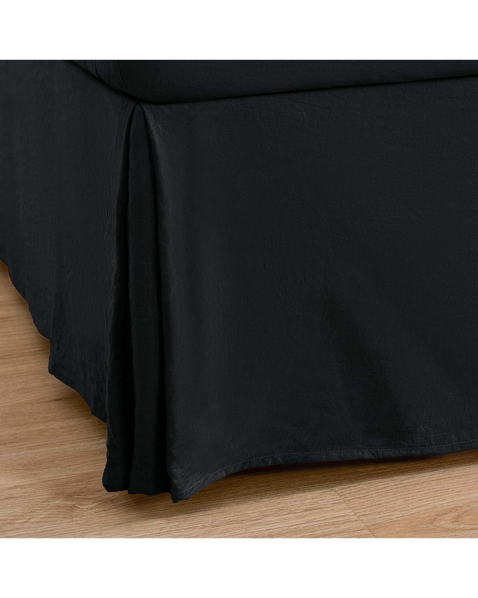 5 Dreamaker Superfine Washed Microfibre Pleated Valance - Queen Bed - Black, 5 of 9
