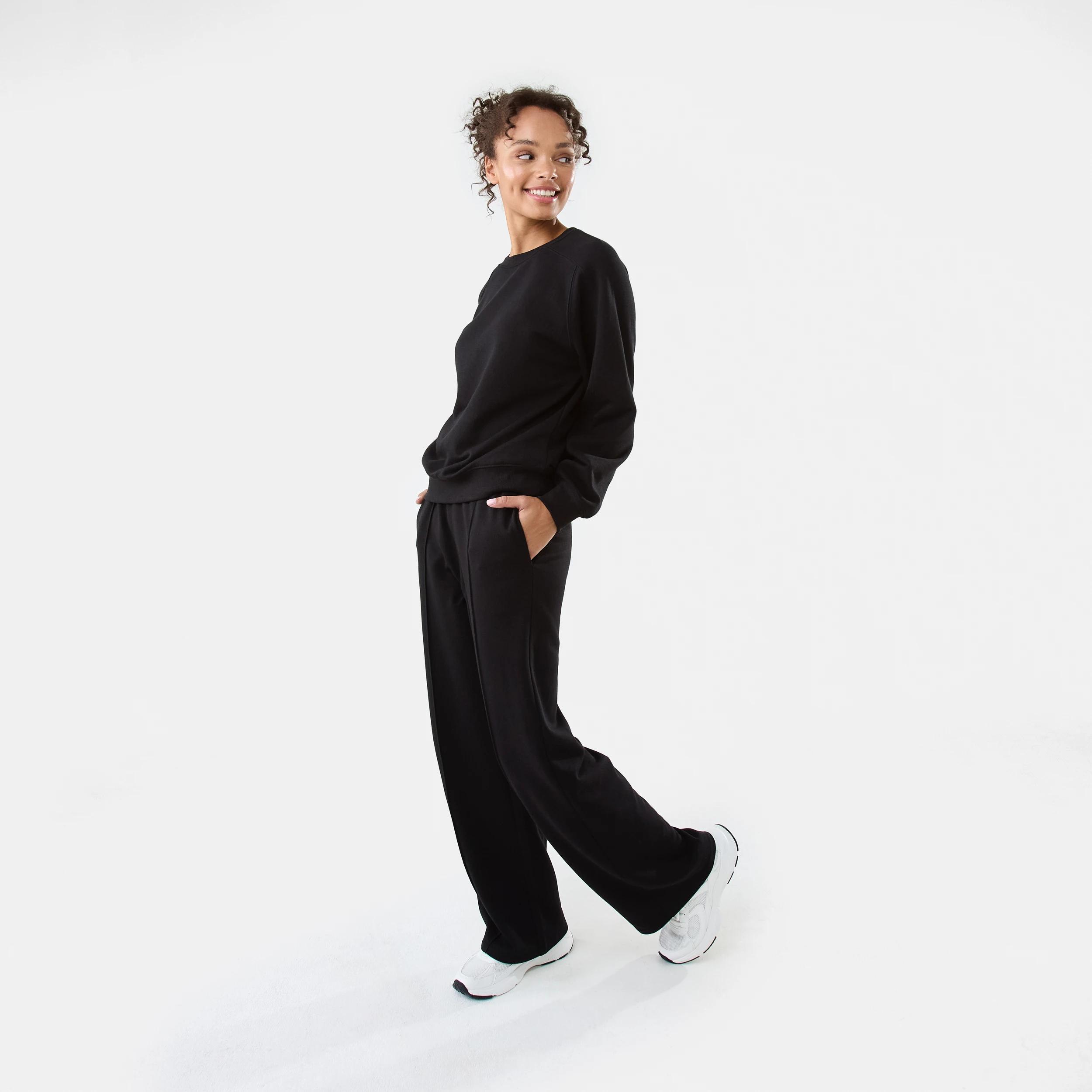 3 Active Womens French Terry Trackpants BLACK, 3 of 8