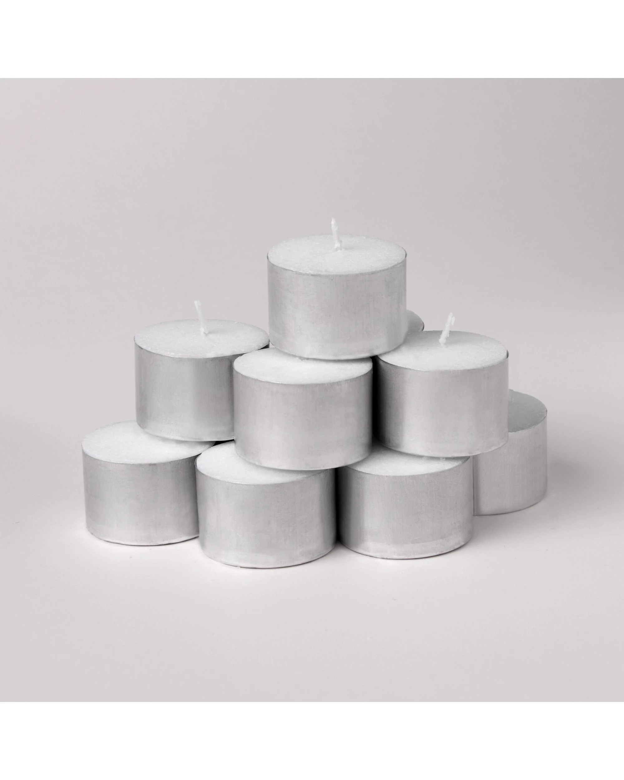 4 Cadence & Co. Aluminum Cup Tealight Candle Set 200 - White, 4 of 6