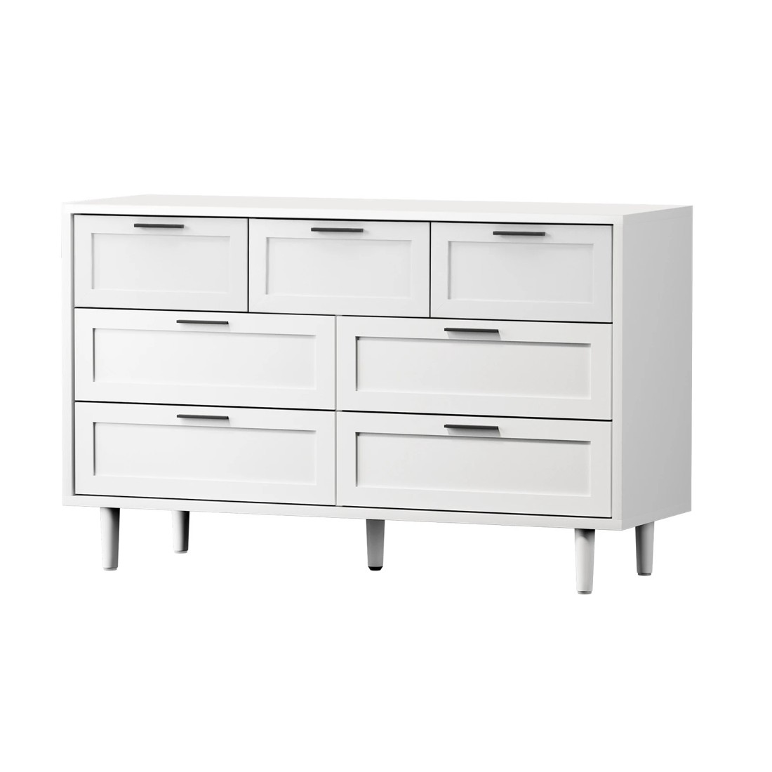 1 Oikiture 7 Chest Of Drawers Dresser Chest Storage Cabinet Lowboy
 - White, 1 of 10