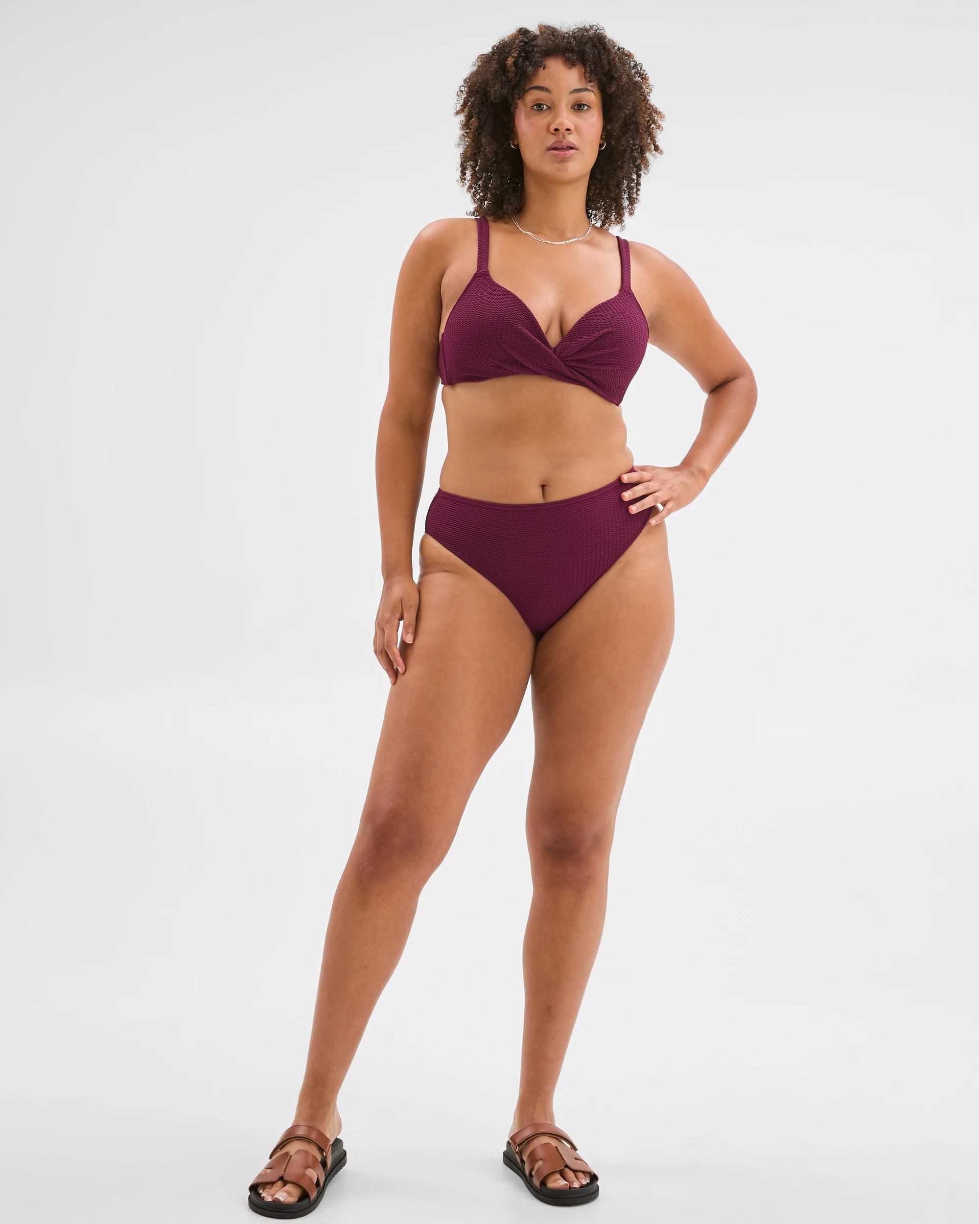 6 Target Woman Resort Crinkle High Waisted High Cut Bikini Briefs DEEP PLUM, 6 of 10