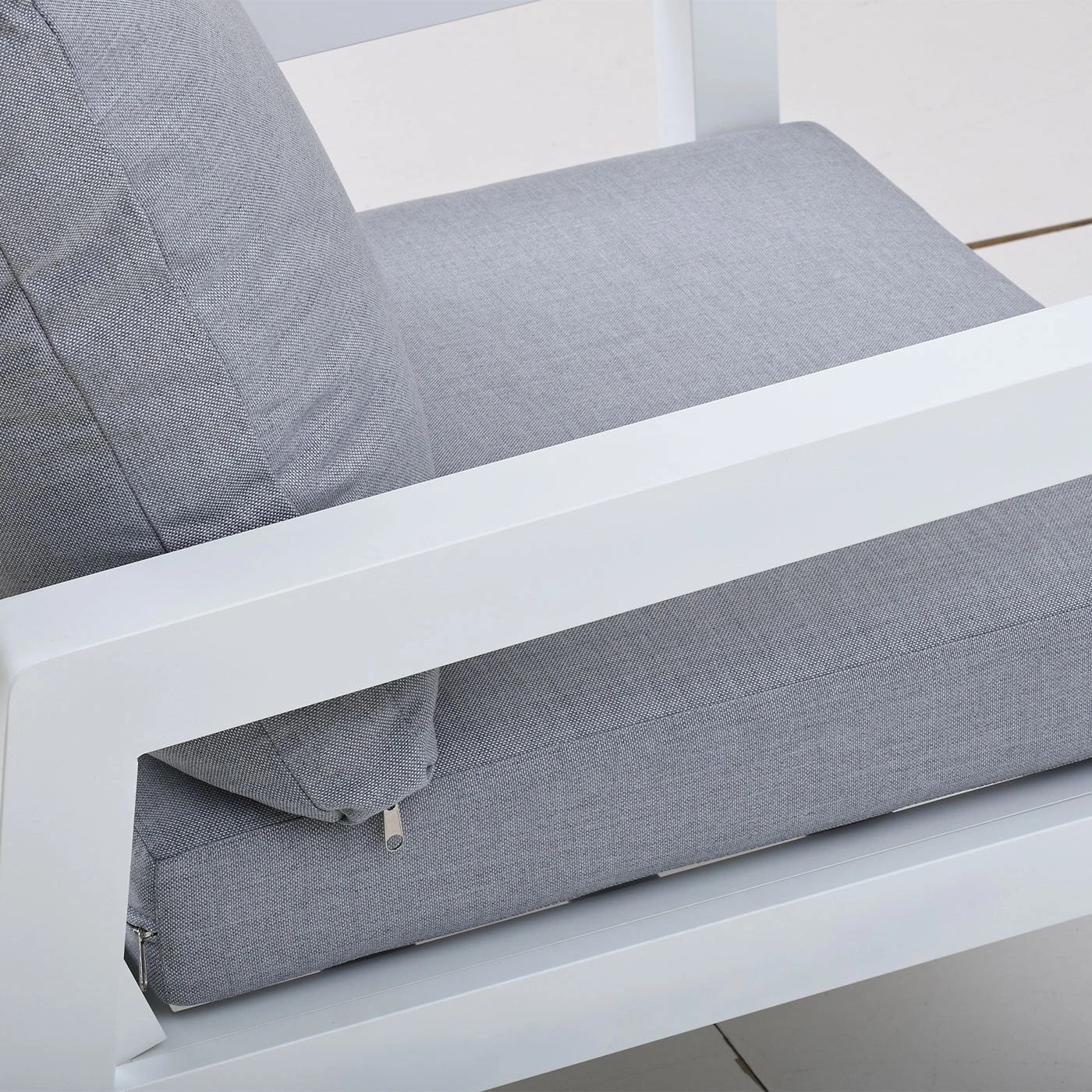 5 Moda Living Bronte Aluminium Outdoor Single Sofa with Cushion (Set of 2) - White, 5 of 6
