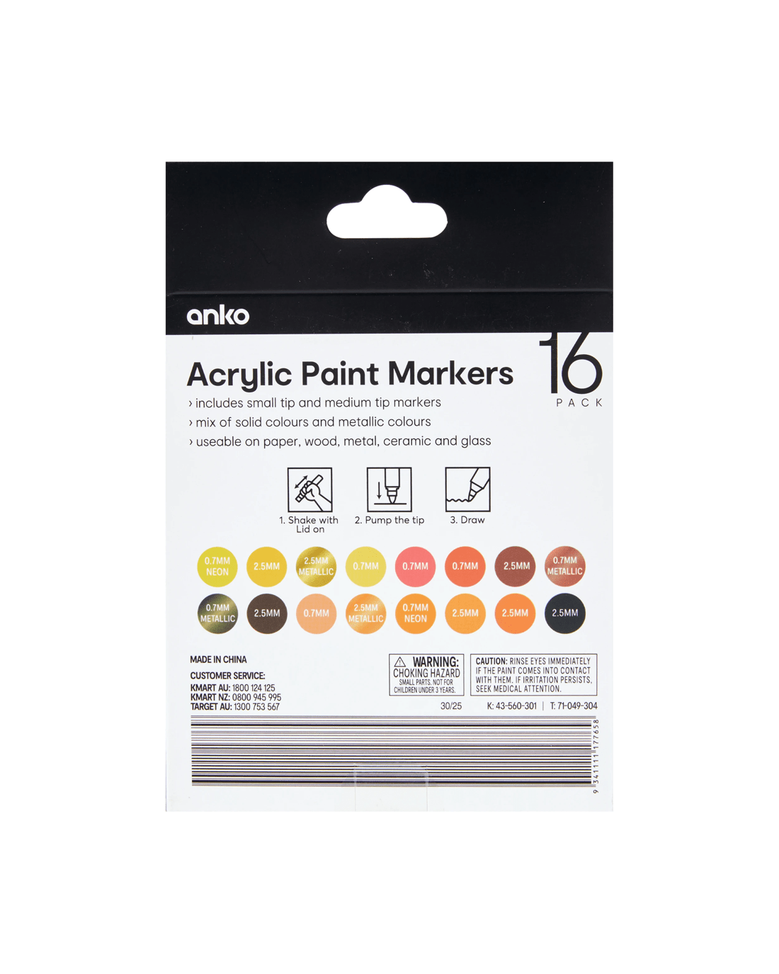 8 16 Pack Acrylic Paint Markers - Tonal Orange, 8 of 8