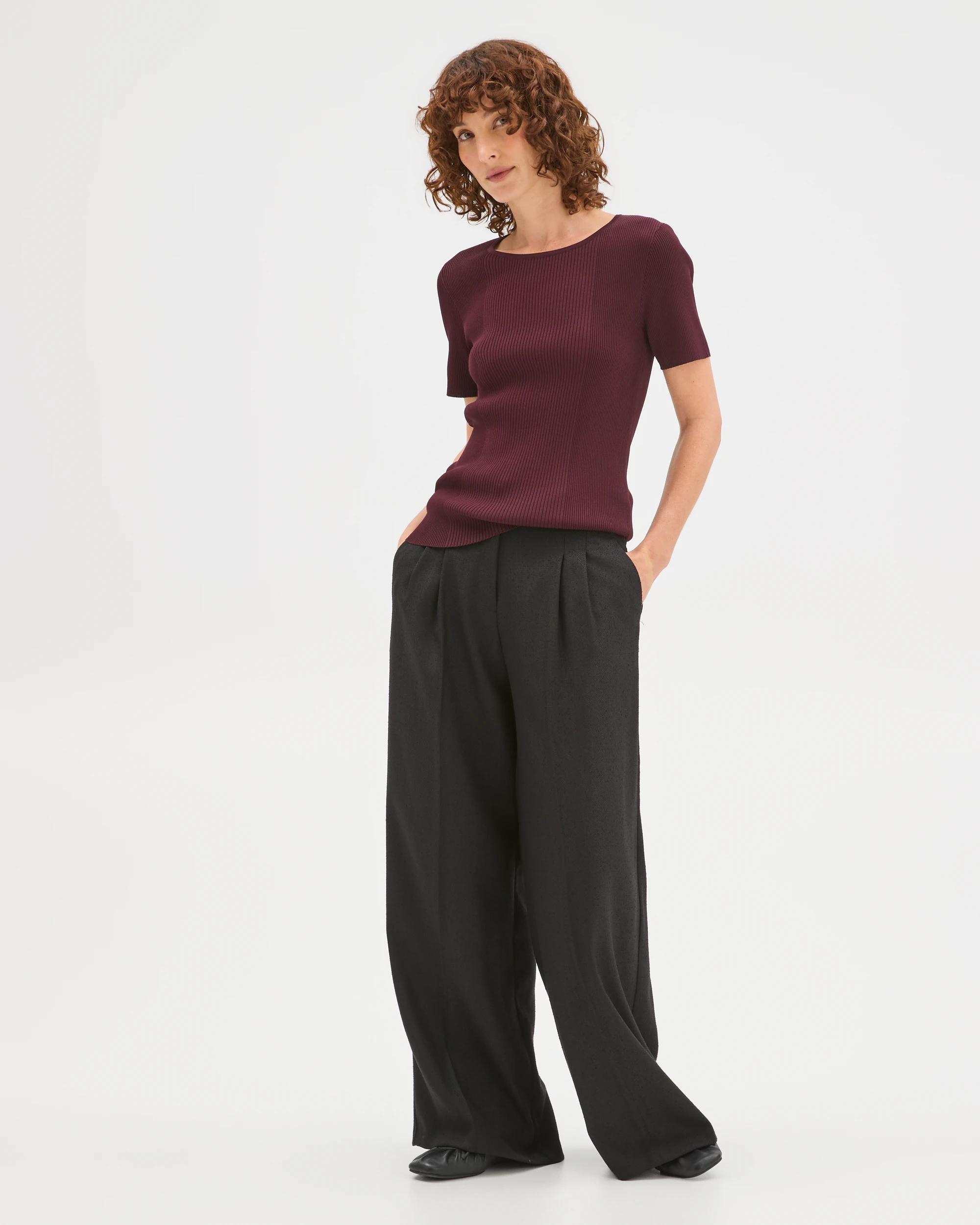 3 Preview Ultimate Rib Knit T-Shirt PINOT, 3 of 6