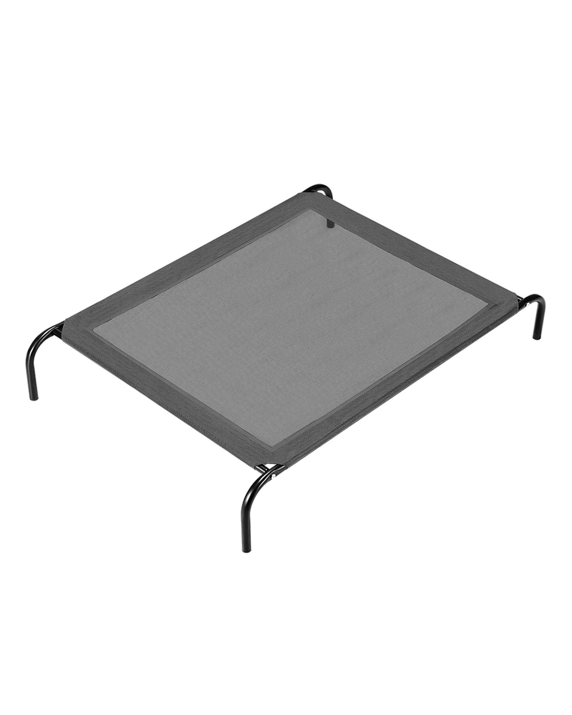 1 Petzly 80x107cm Large Elevated Trampoline Raised Pet Dog Bed Washable Breathable Mesh Grey, 1 of 6