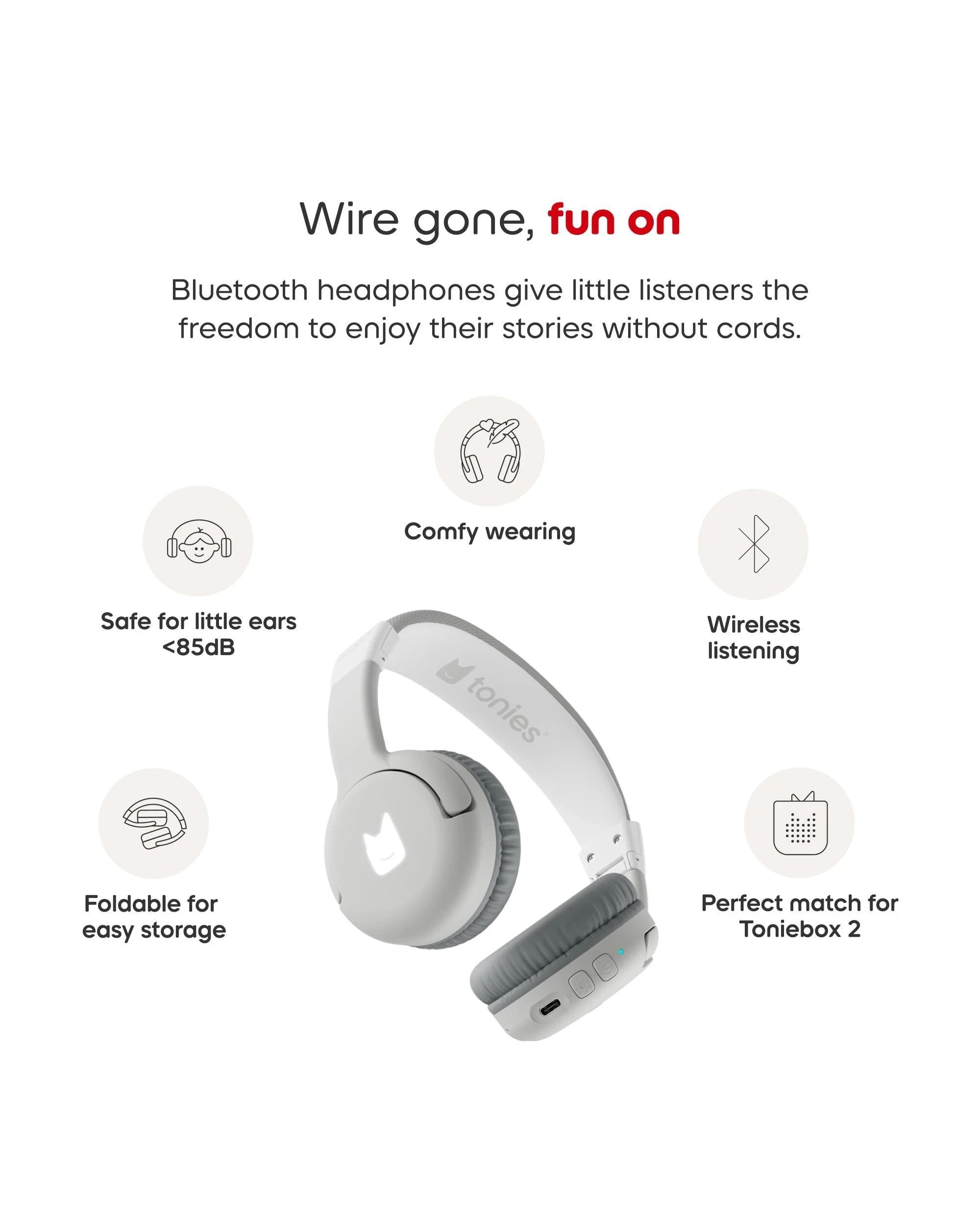 4 Tonies - Bluetooth Headphones - Moon - Grey, 4 of 7