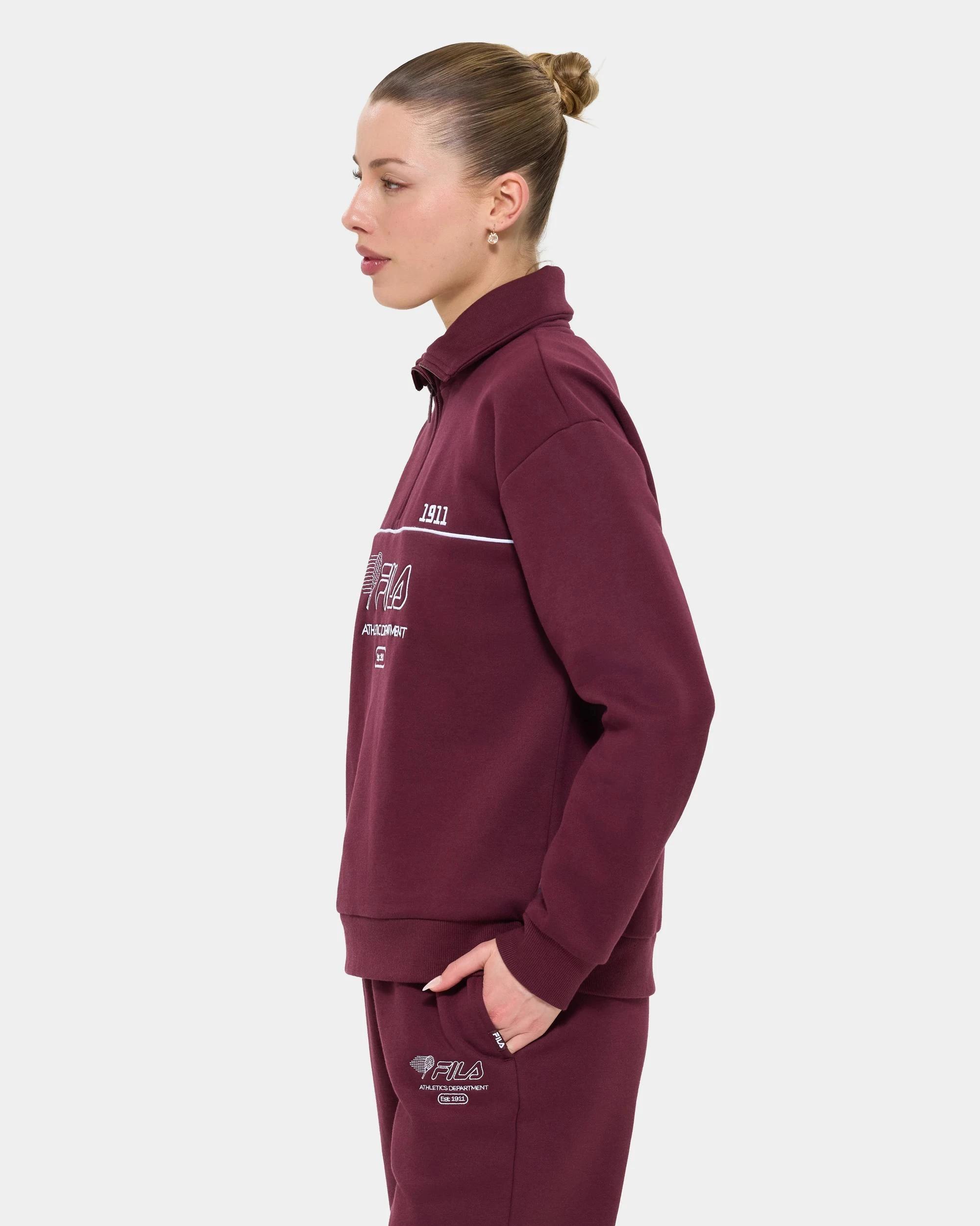 3 Fila Laila Quarter Zip Fleece Core Jumper PORT ROYALE, 3 of 6