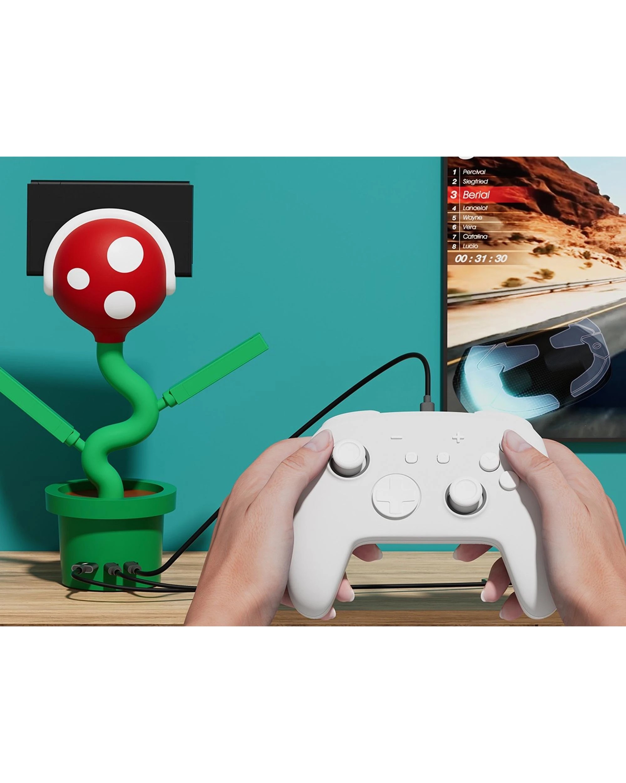 5 POWKONG Piranha Plant Dock for Switch and Switch OLED - Green, 5 of 5