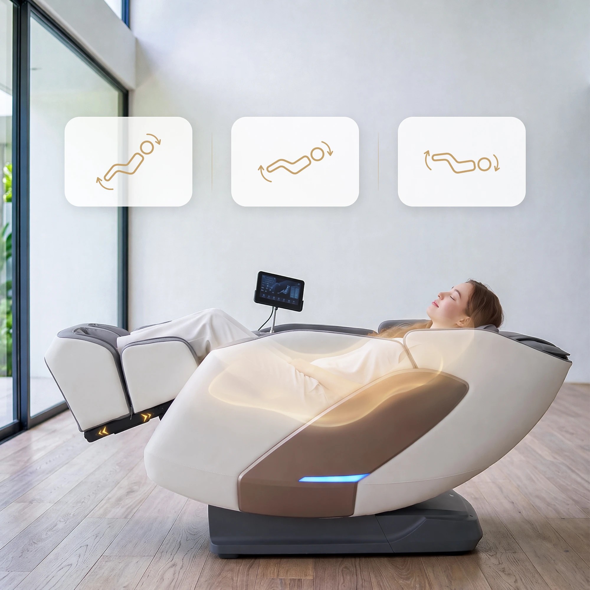 9 Livemor Prestige 4D Massage Chair Dual Mechanism Full Body SL-Track Zero Gravity Recliner Body Scan - Multi, 9 of 10