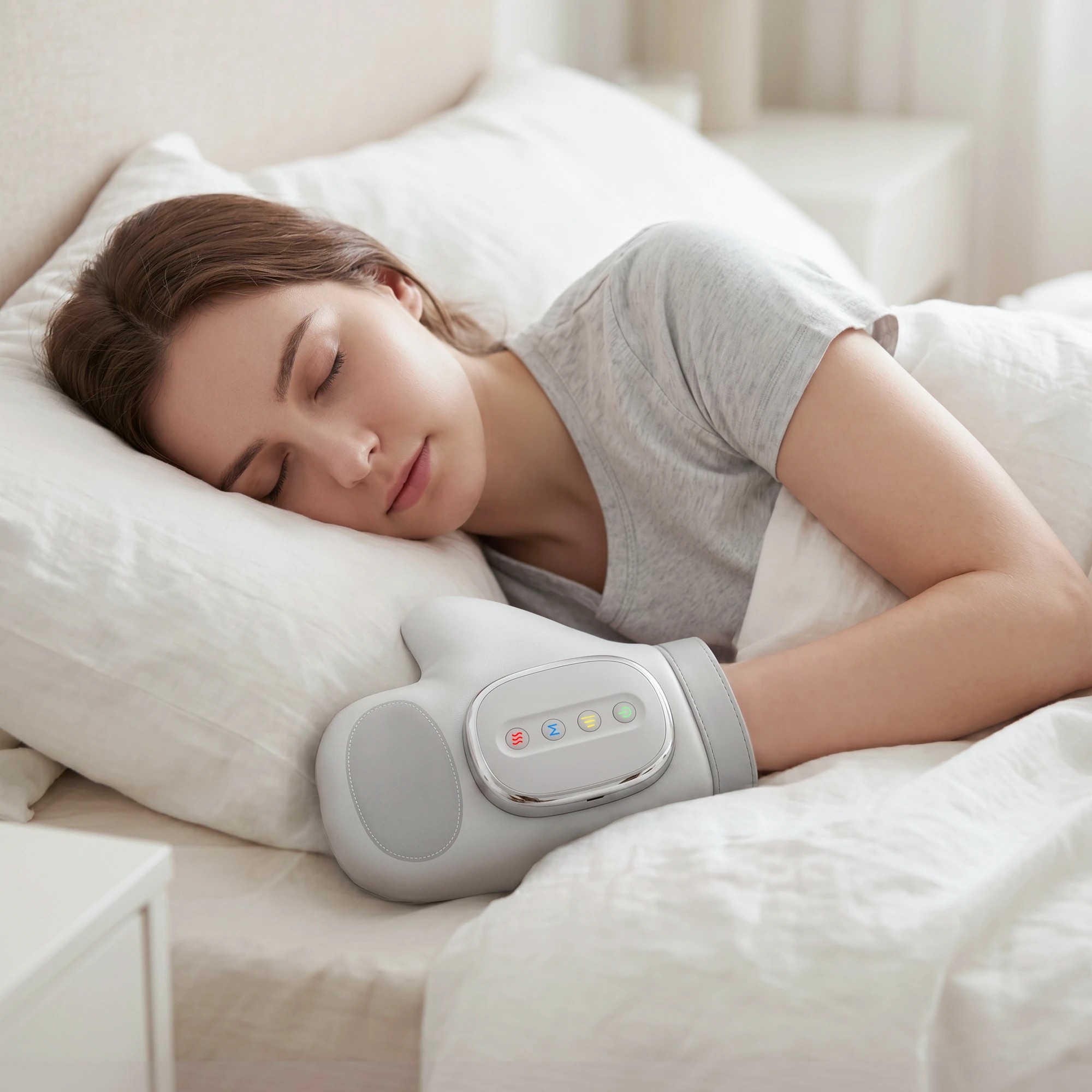 8 Livemor Hand Massager with Heat & Compression | Cordless Palm Massager, 13 Airbags, 3 Modes - White, 8 of 8