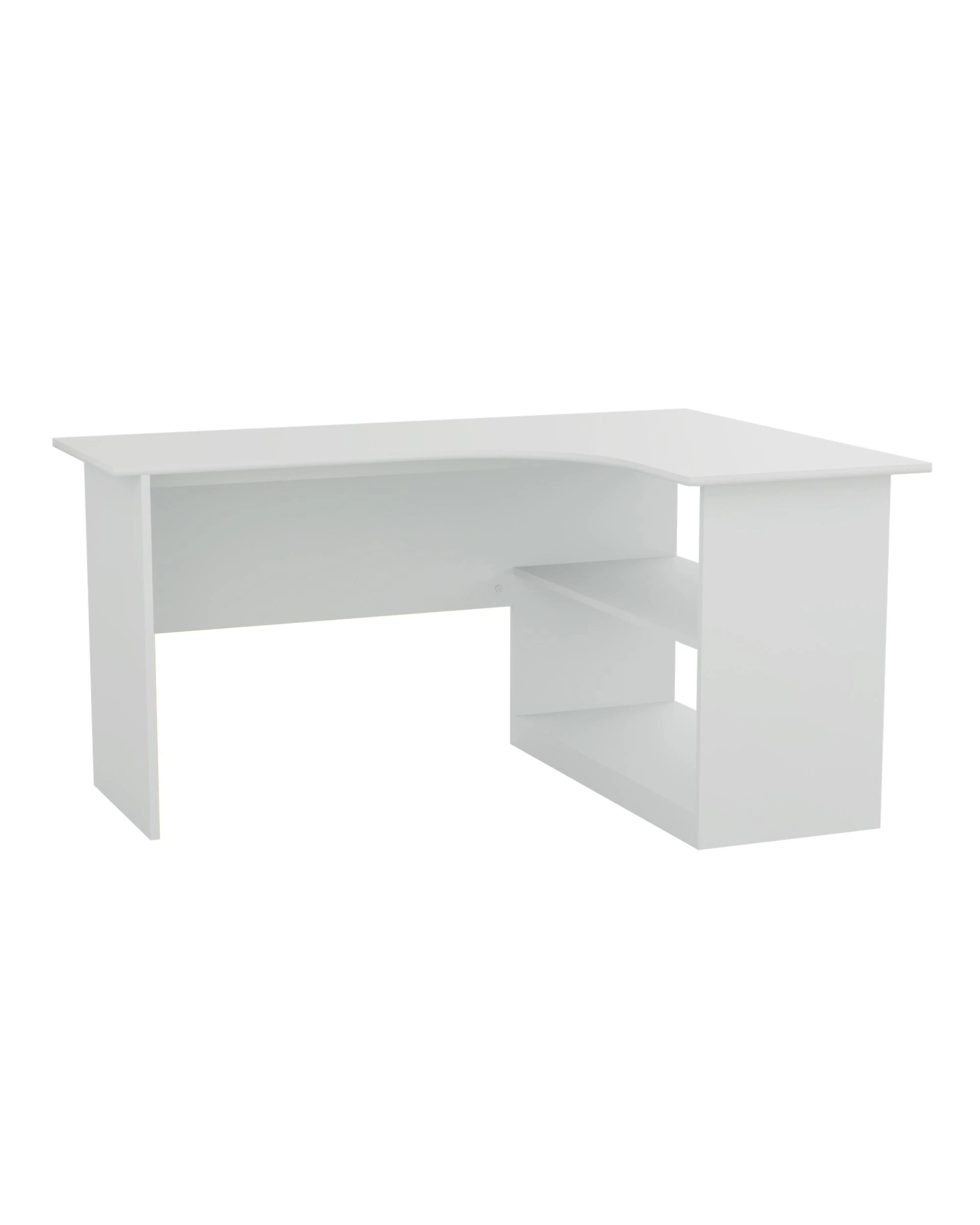 1 Kodu Belle Corner Desk Student Study Office Desk with Shelving - White, 1 of 9