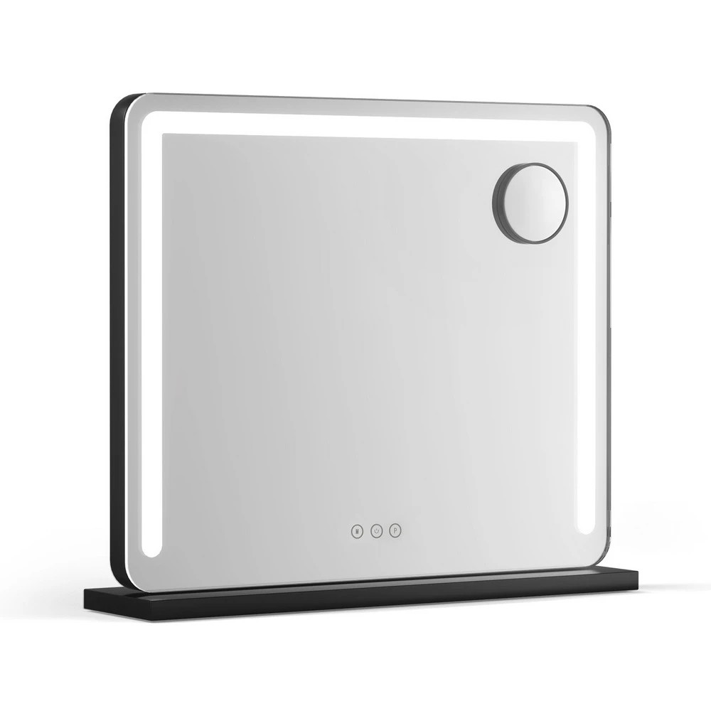 1 Embellir Makeup Mirror 60x50cm Hollywood Vanity with LED Light Tabletop - Black, 1 of 6