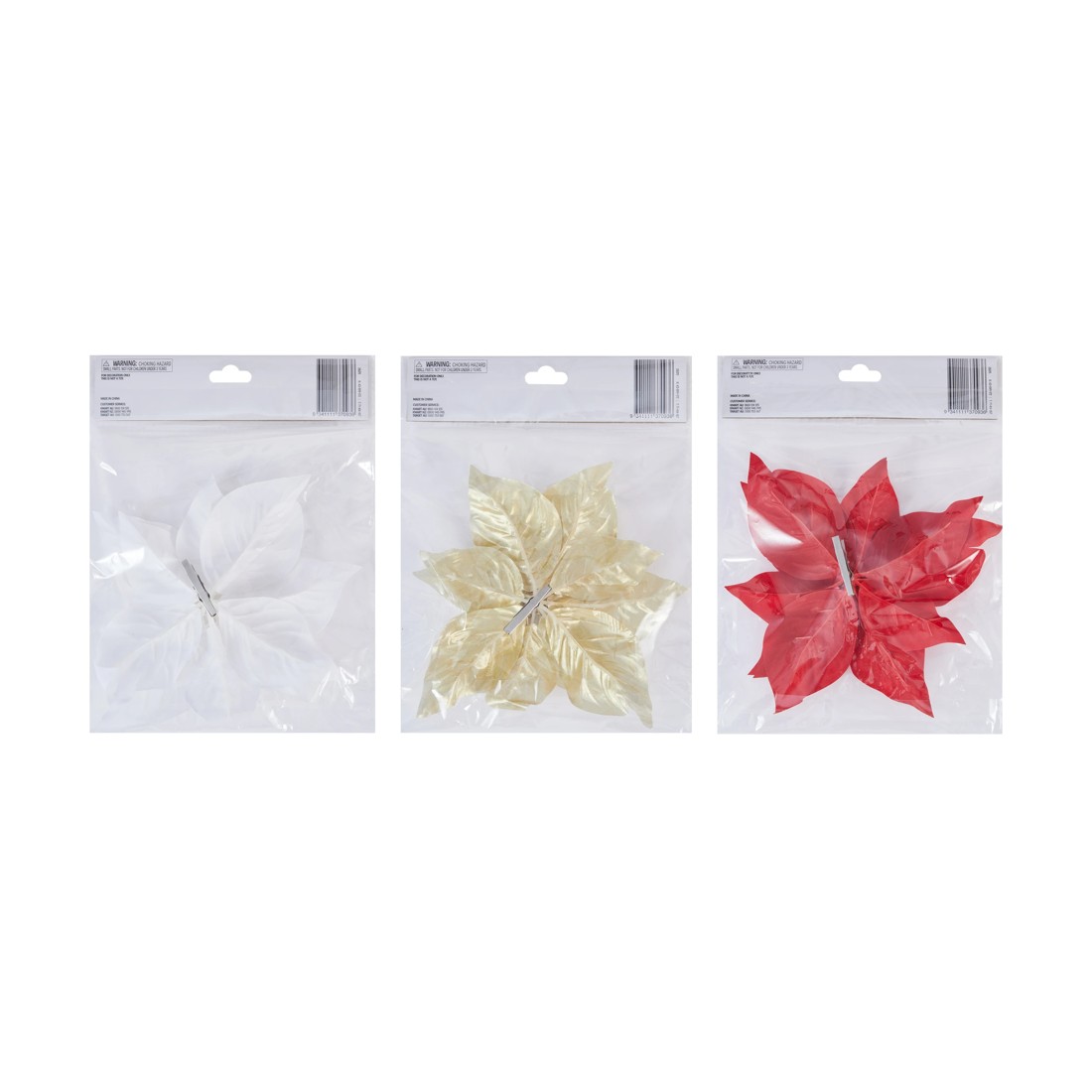 5 Poinsettia Clip - Assorted, 5 of 5