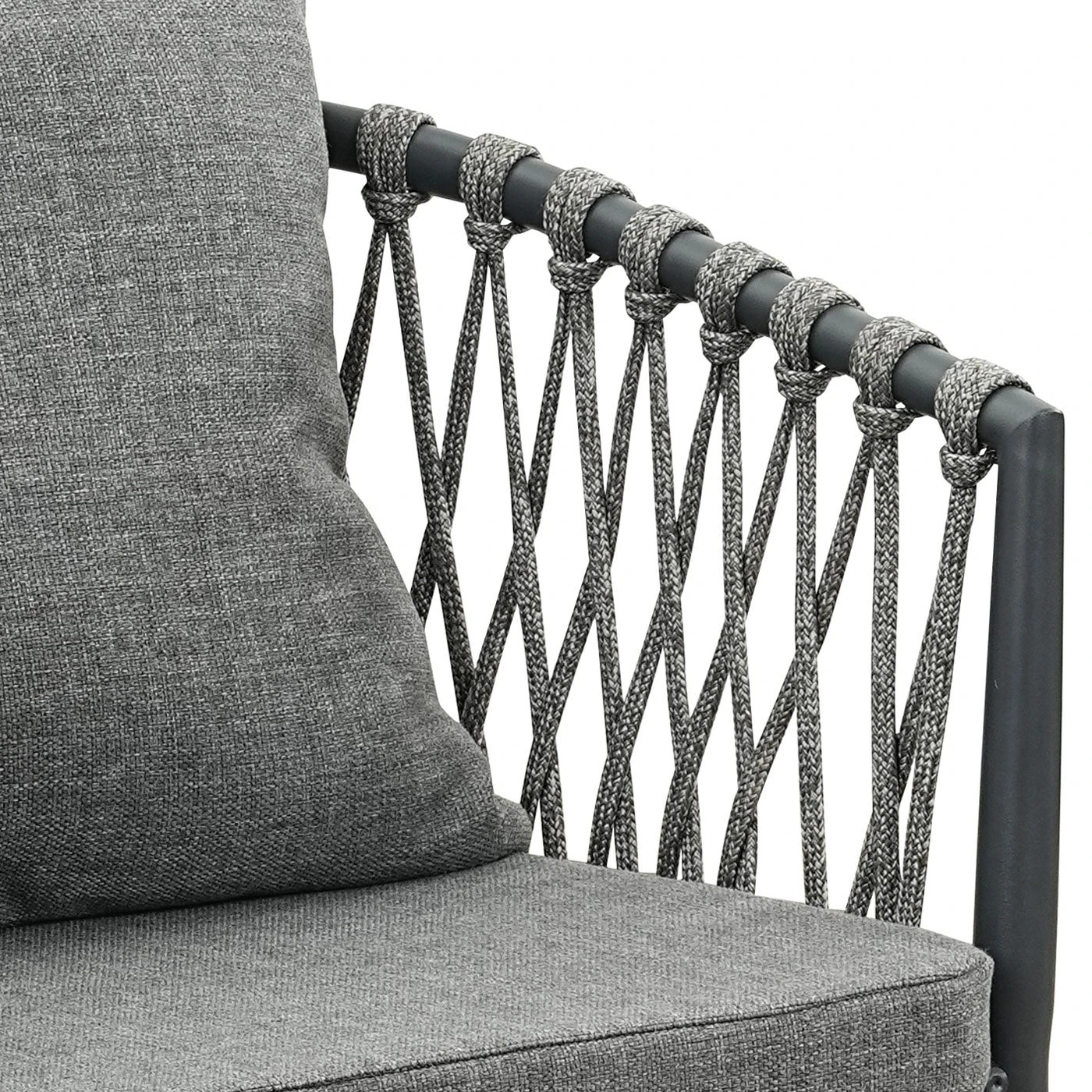 6 Moda Living Mornington Charcoal Aluminium Outdoor Dining Chairs with Arms - Dark Grey Cushion (Set of 4) - Charcoal, 6 of 9