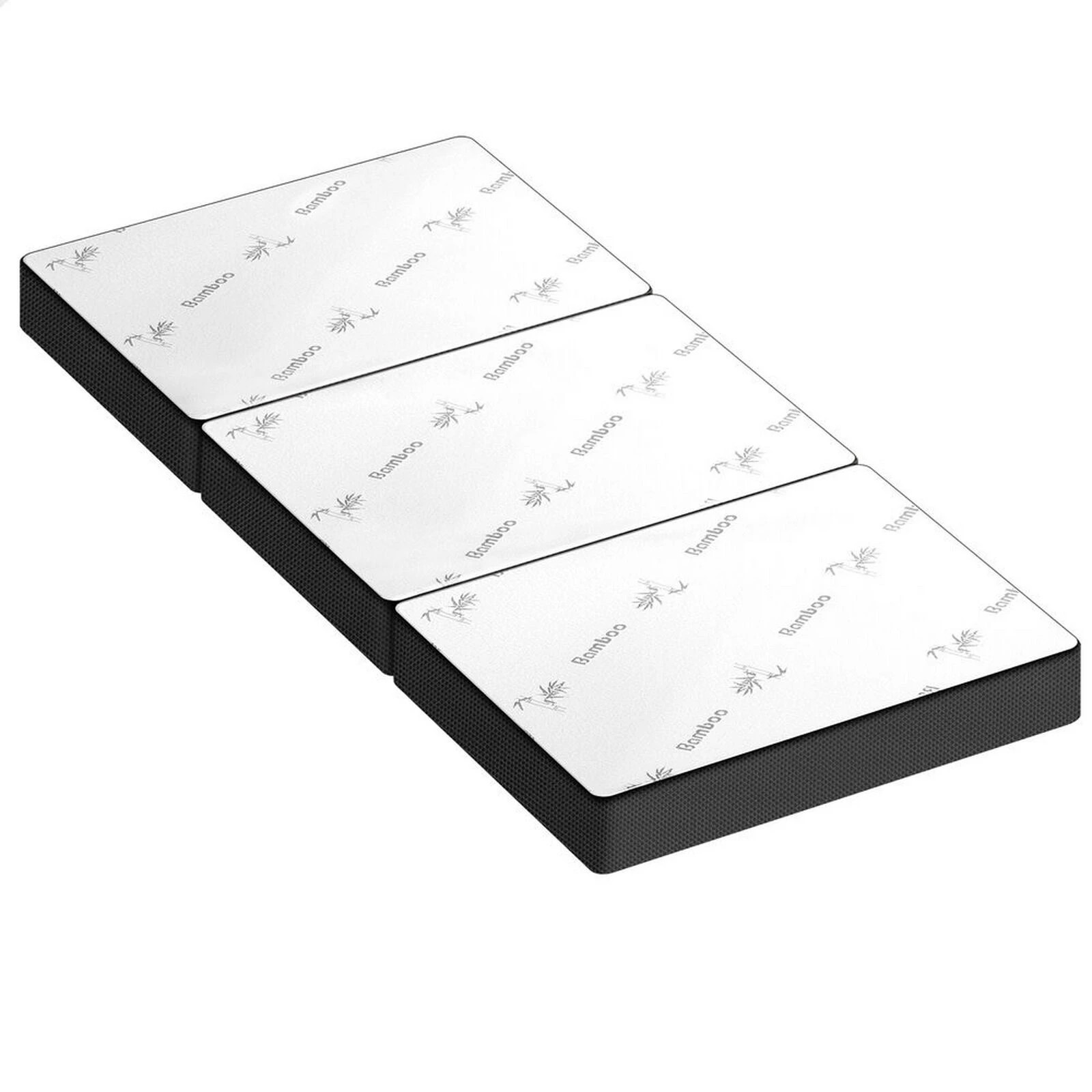 1 Starry Eucalypt Foldable Mattress Folding Foam Mesh Bamboo Portable 79X190CM - White, 1 of 4