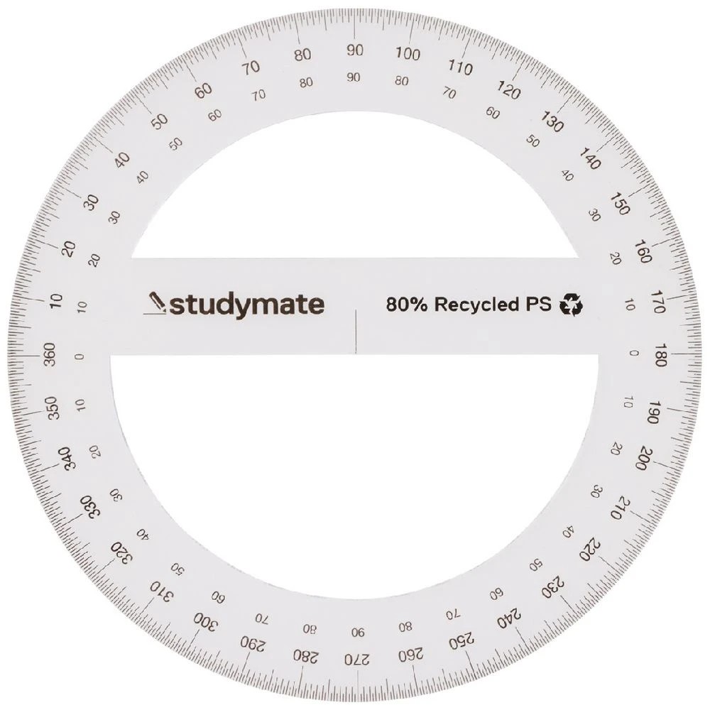 1 Studymate 15cm 360 Degrees Protractor, 1 of 2