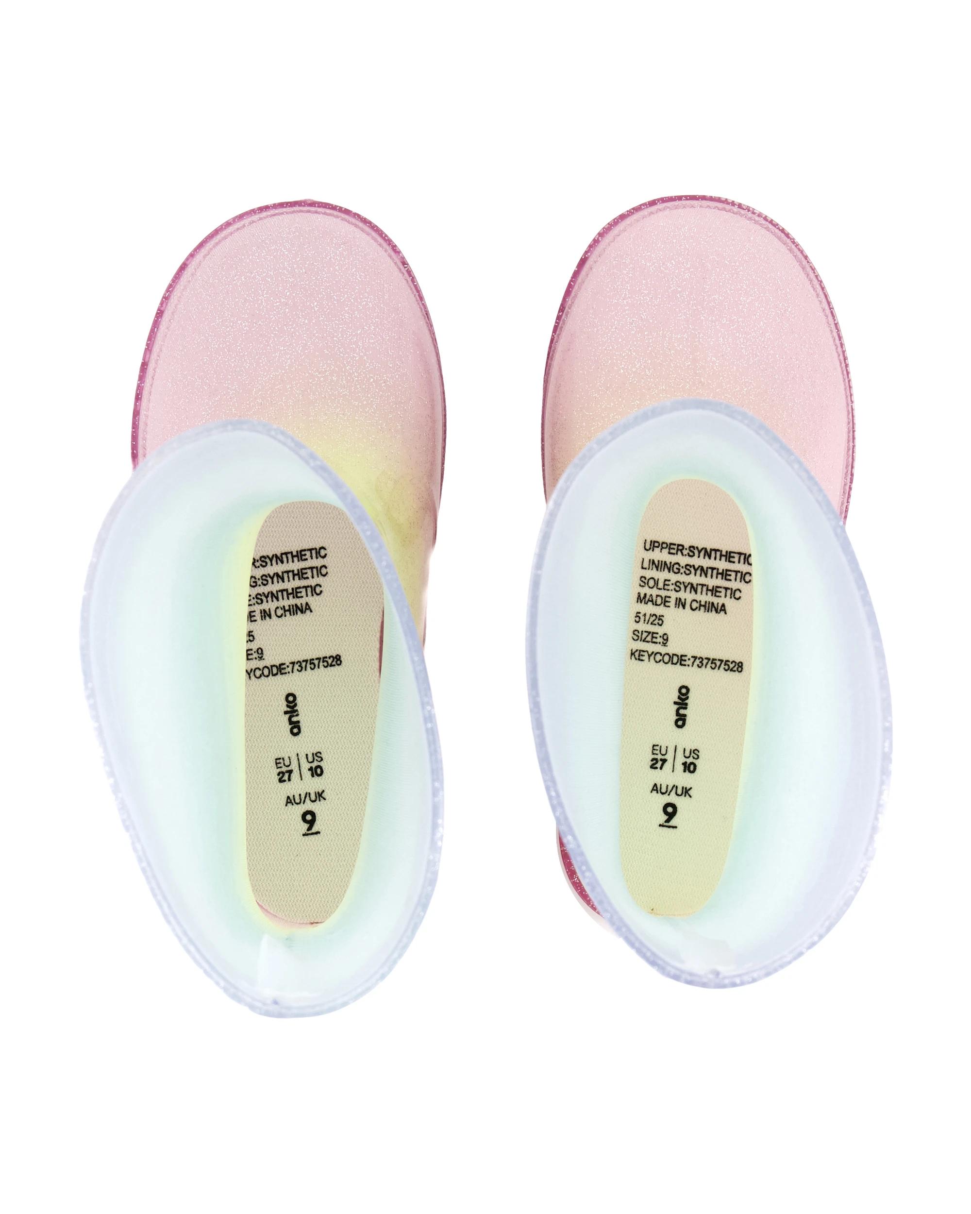 4 Junior Light Up Rainboots Ombre, 4 of 5