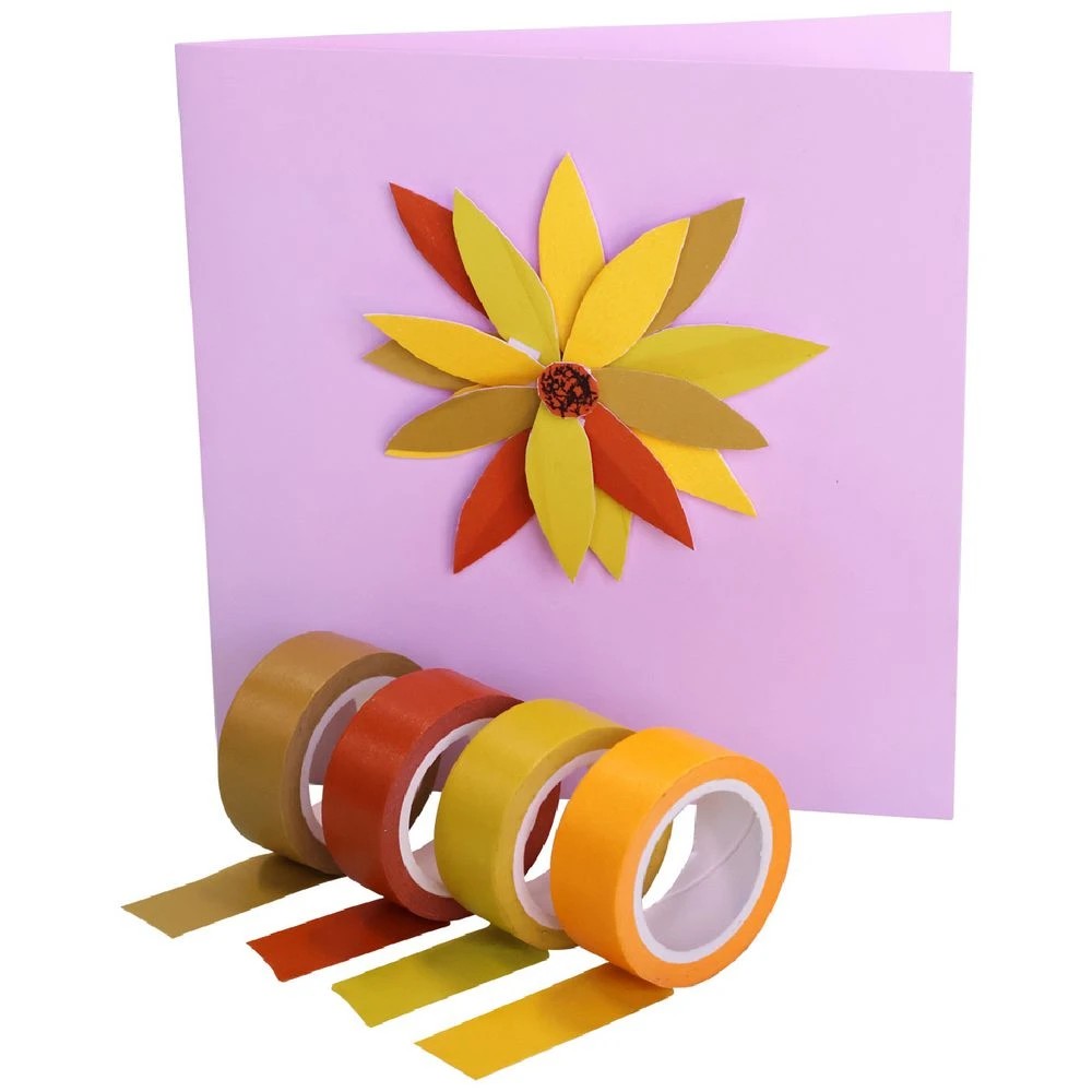 4 X-Press It Paper Deco Tape 15mm x 5m Sunshine 4 Pack, 4 of 4