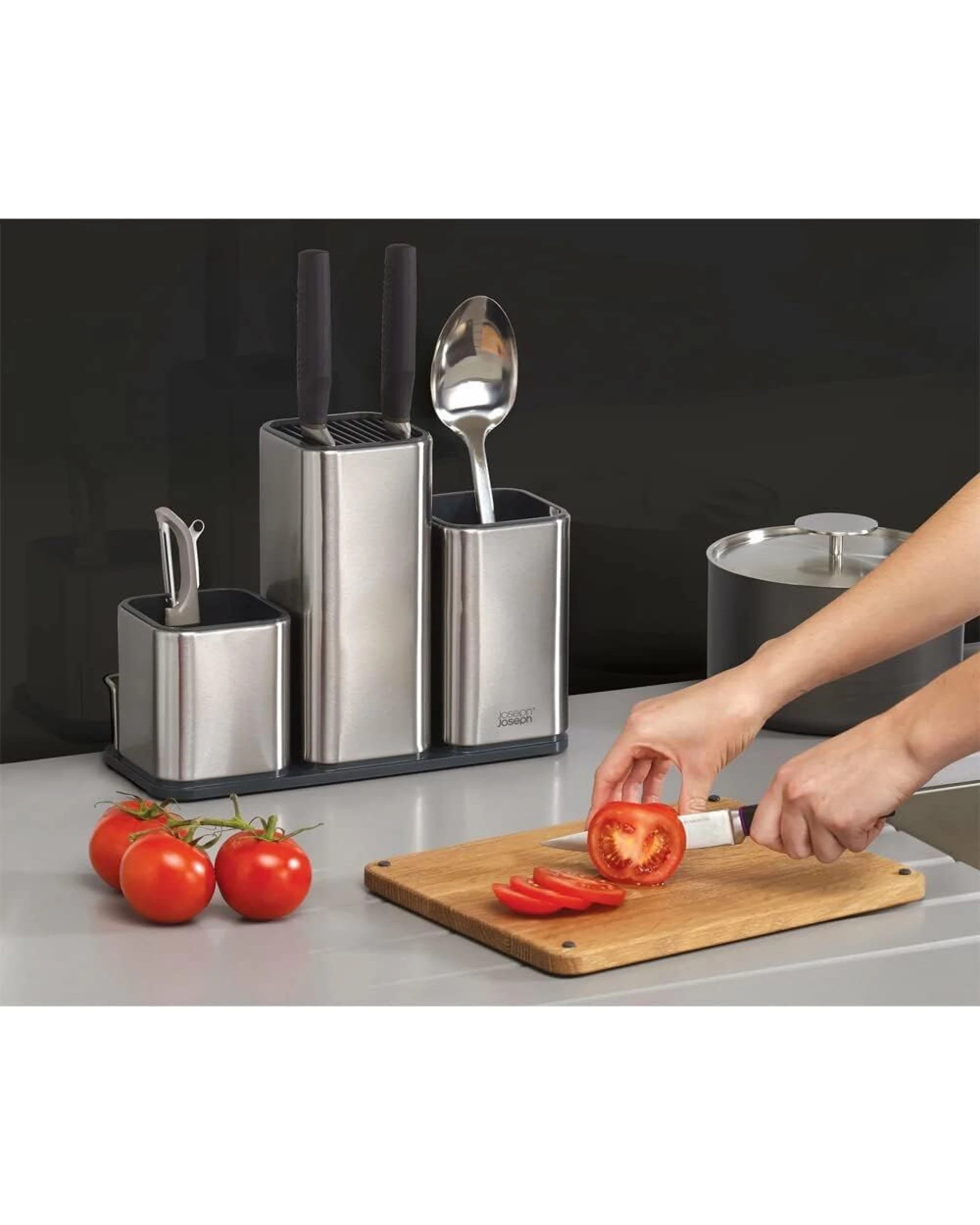 2 Joseph Joseph CounterStore Stainless Steel Kitchen Organizer w/ Chopping Cutting Board, 2 of 9