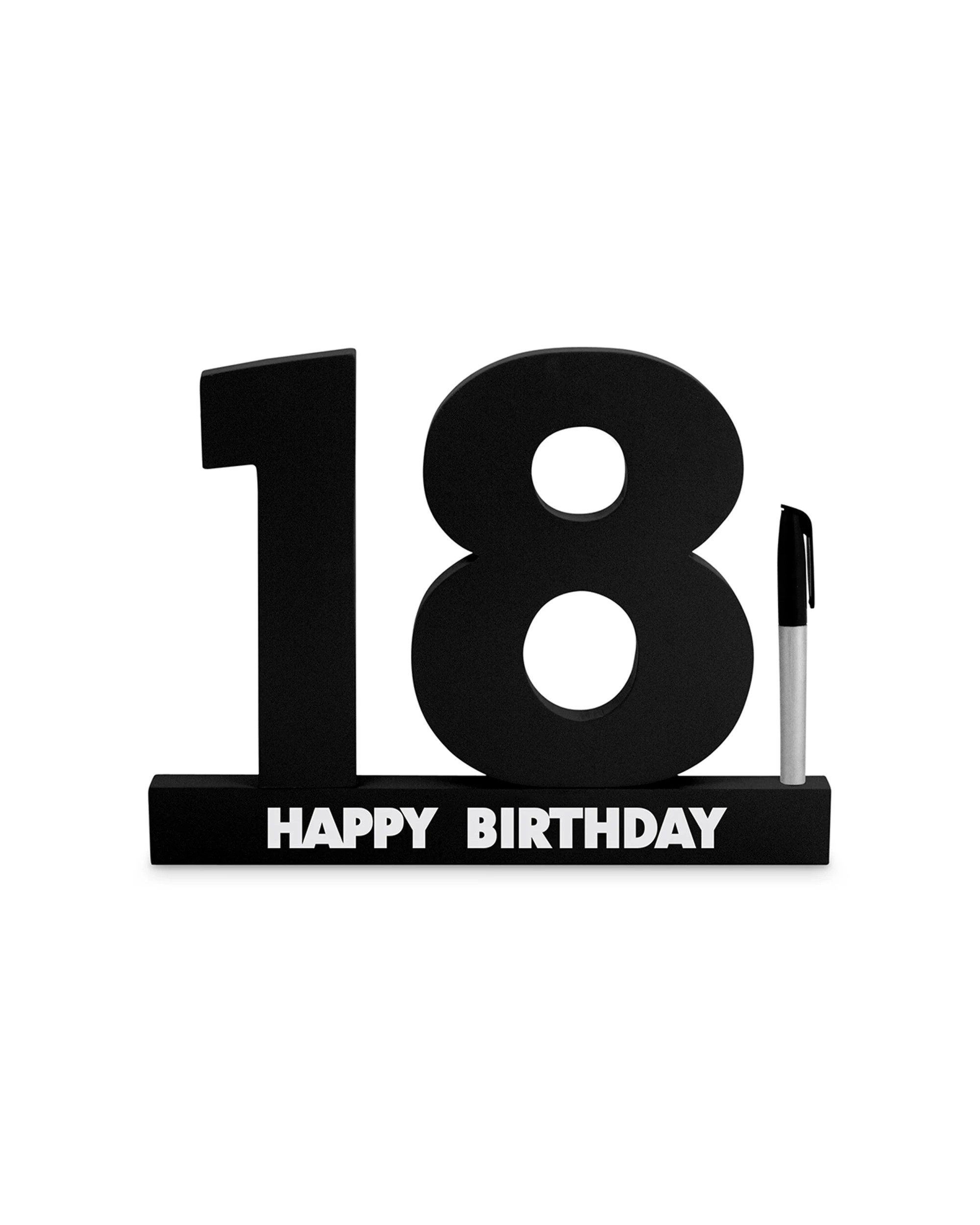 3 18th Black Signature Block W/silver Text Novelty Birthday Message Party Statue
 - Black, 3 of 3