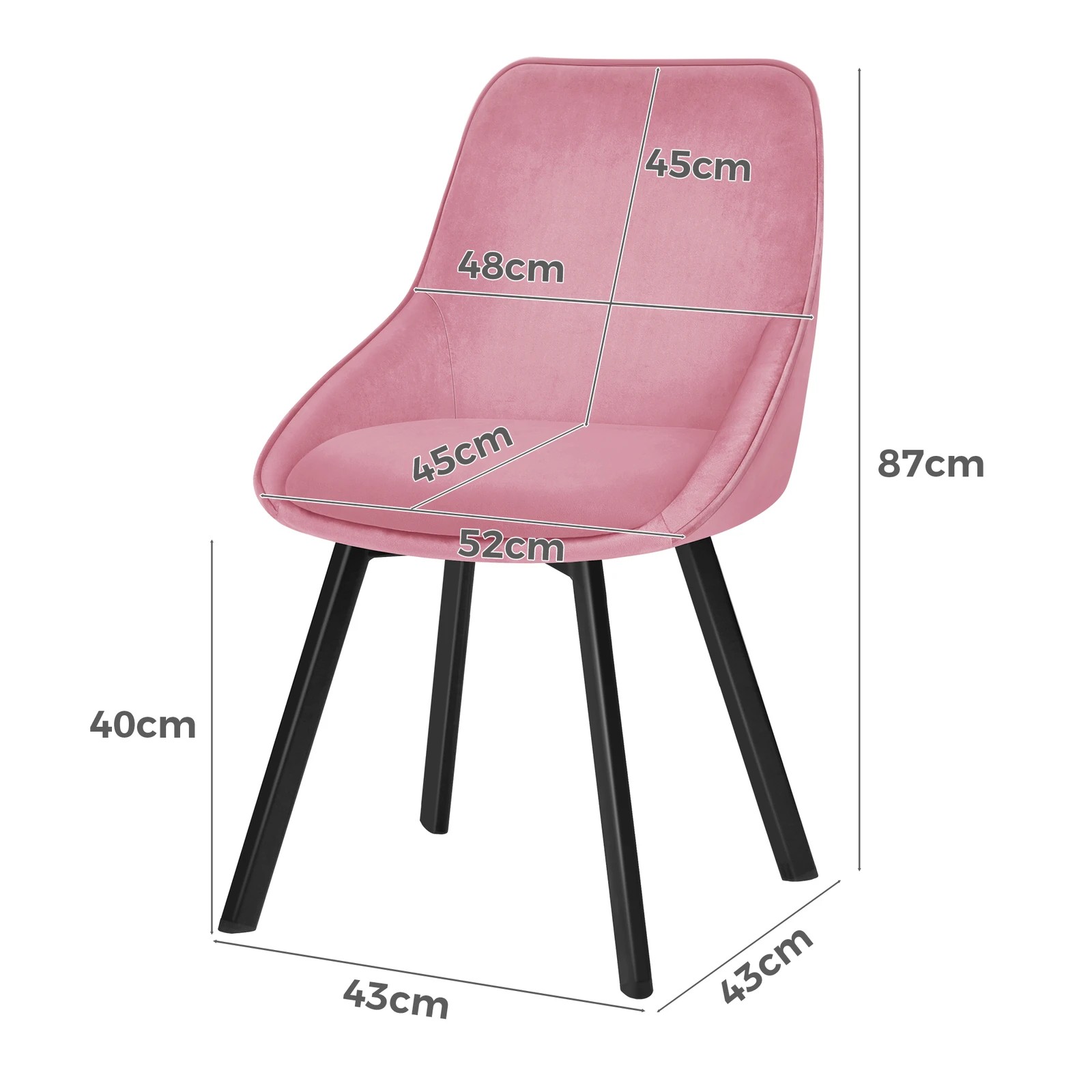 8 Alfordson 4x Dining Chairs Accent Kitchen Swivel Lounge Padded Seat Velvet - Pink, 8 of 8