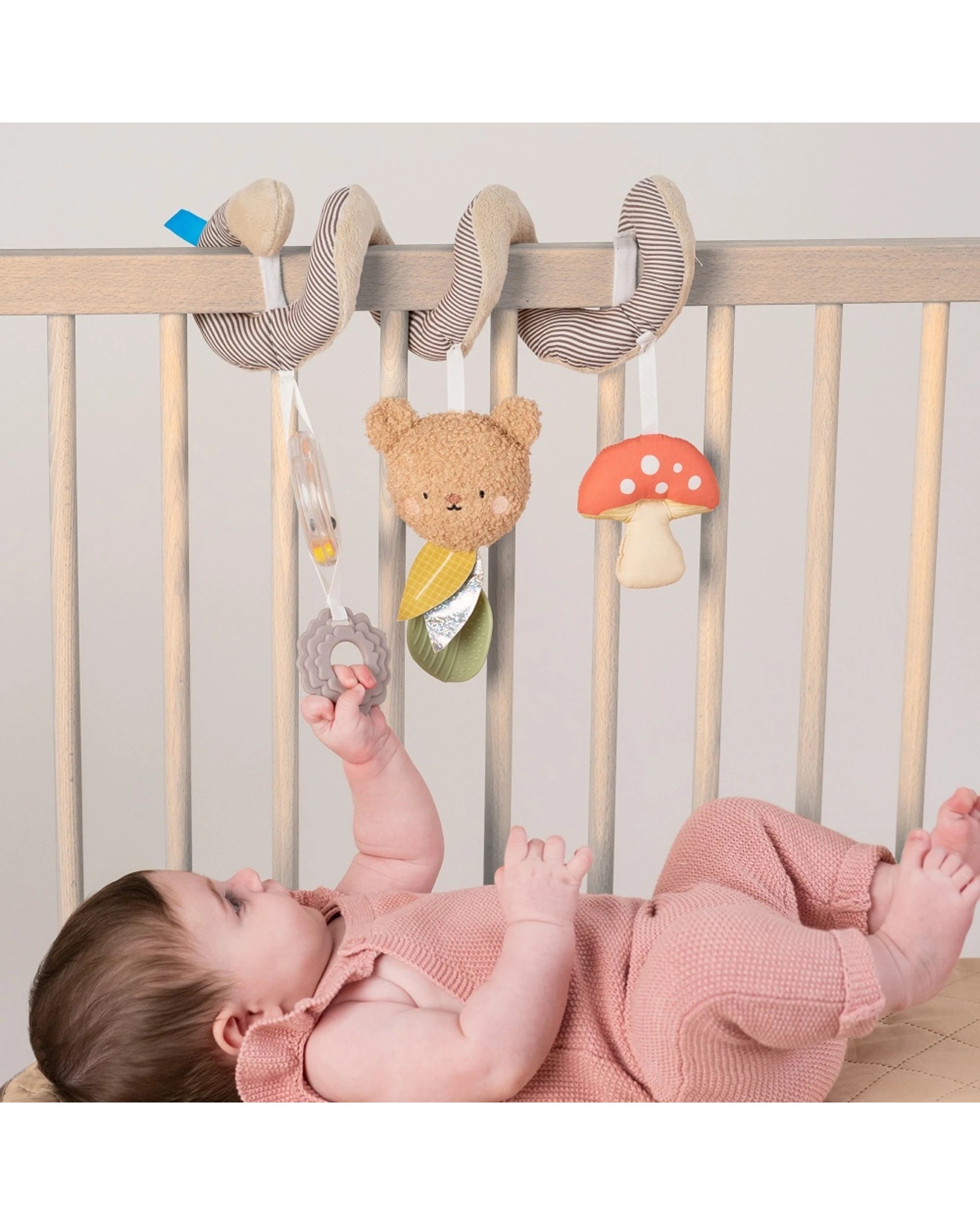 3 Taf Toys Bear Hugs Spiral -Sensory Baby Stroller Toy Plush Teether - Multi, 3 of 4