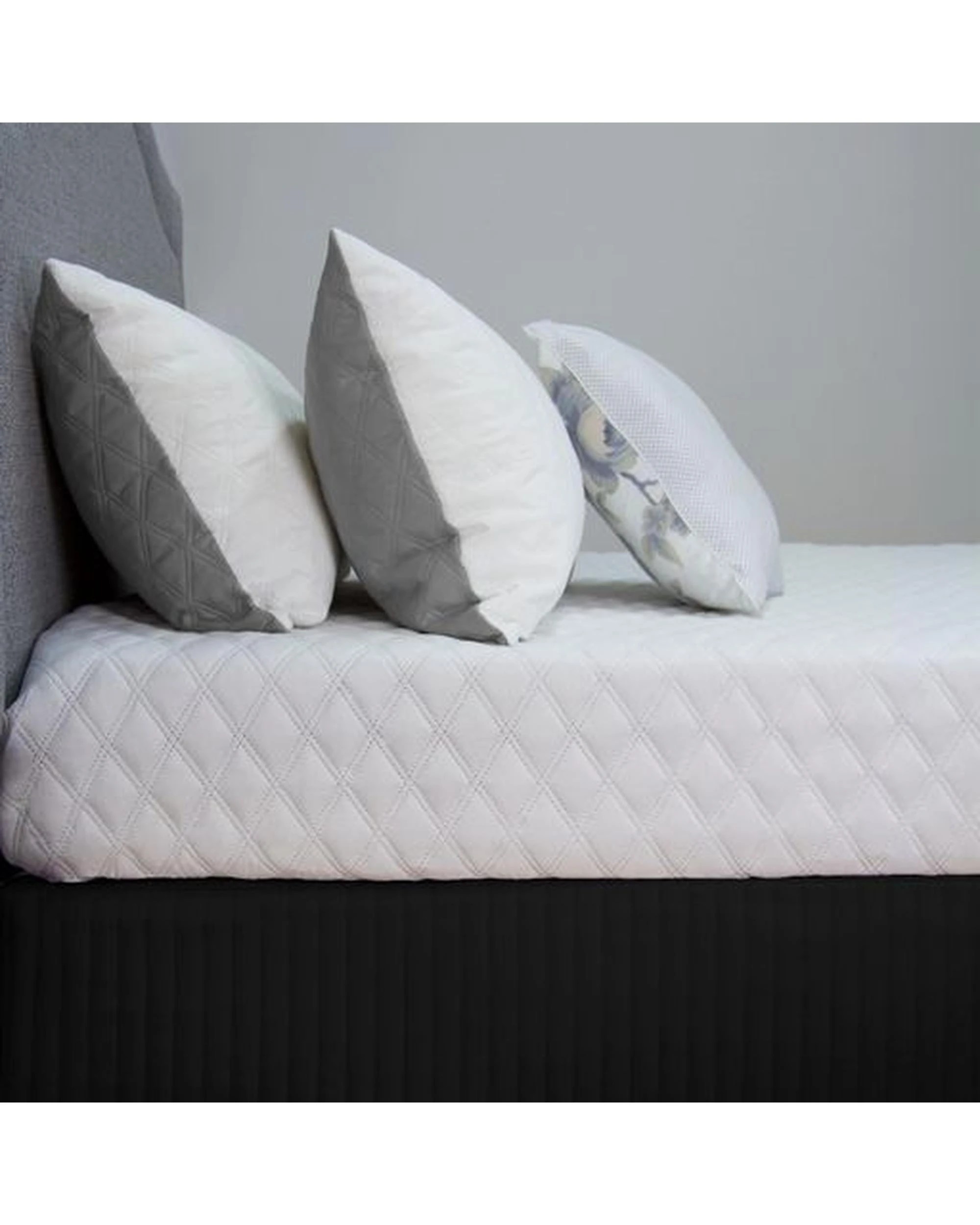 1 Ardor Boudoir Quilted Bed Bedding Valance Double - Black, 1 of 1