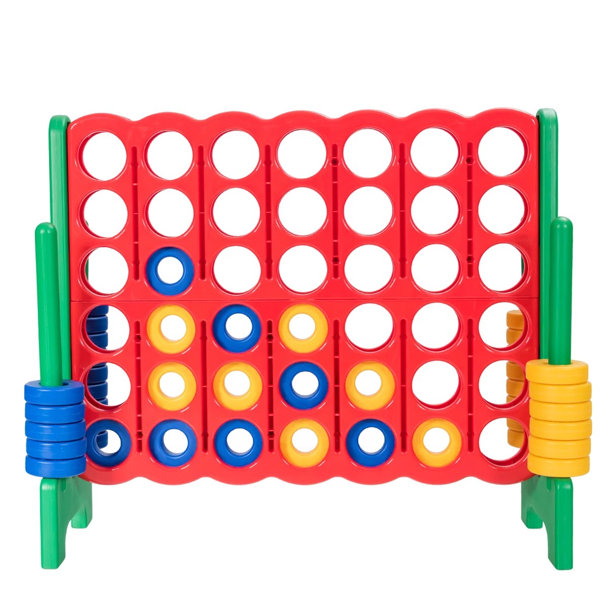 1 Costway Giant Connect 4 In A Row Board Game Set, 1 of 4