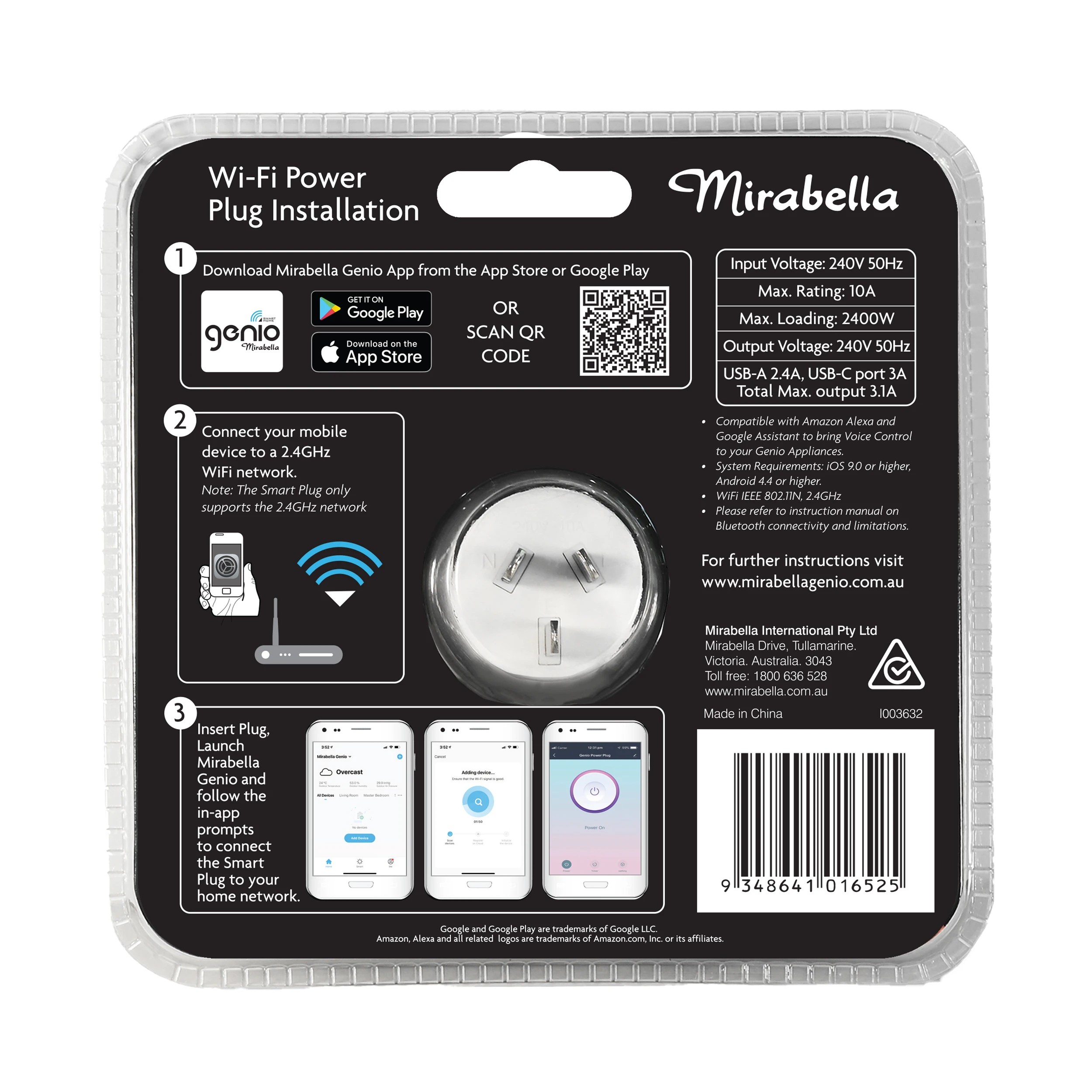 2 Mirabella Genio Wi-Fi Power Plug with USB-A & USB-C Port includes Timer & Scheduler Function, 2 of 4