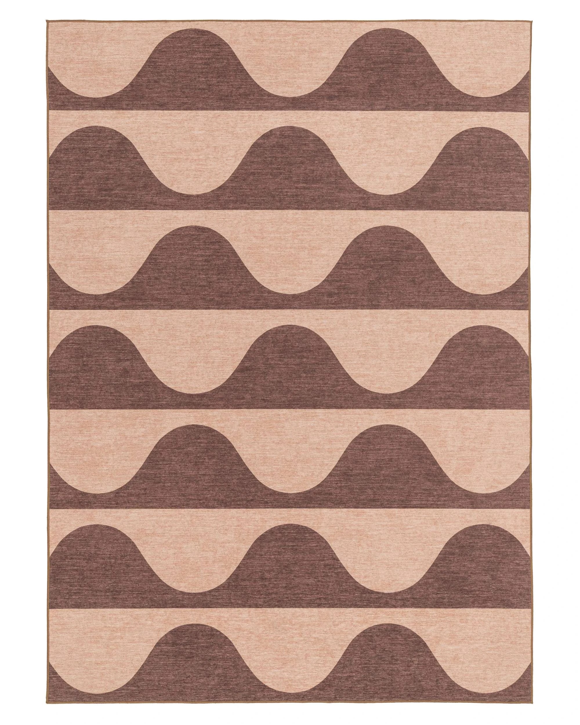 1 Loopsie Sobe Wave Stripe Indoor Outdoor Washable Rug-400cm x 300cm - Pink, 1 of 8