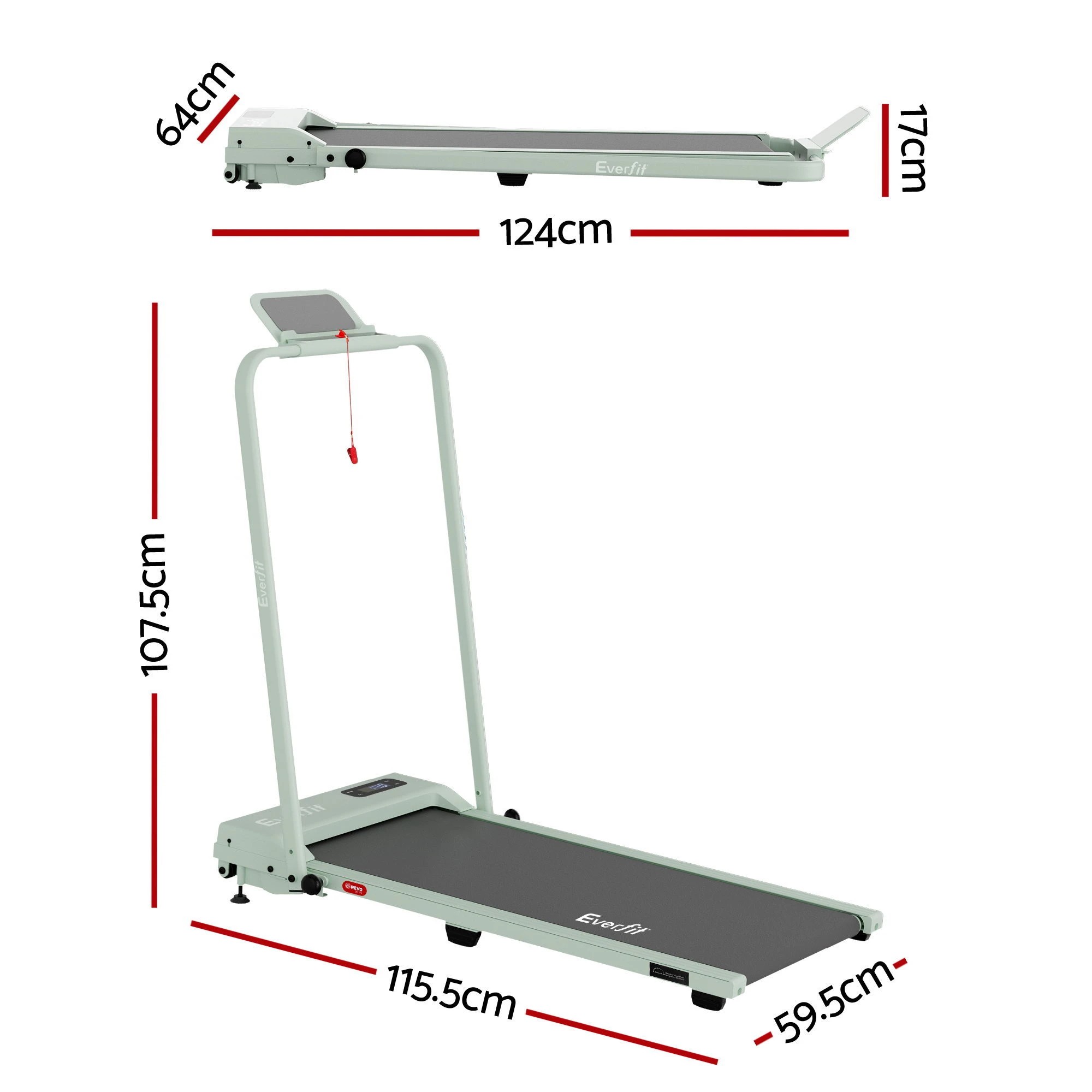 2 Everfit 3 in 1 Walking Pad Treadmill 12% Incline Under Desk Foldable for Home - Green, 2 of 10