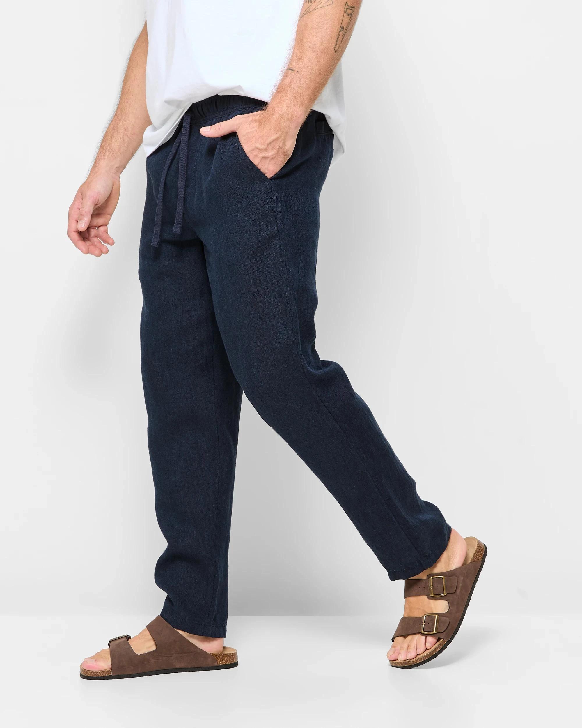 3 Target European Linen Pants NAVY, 3 of 5