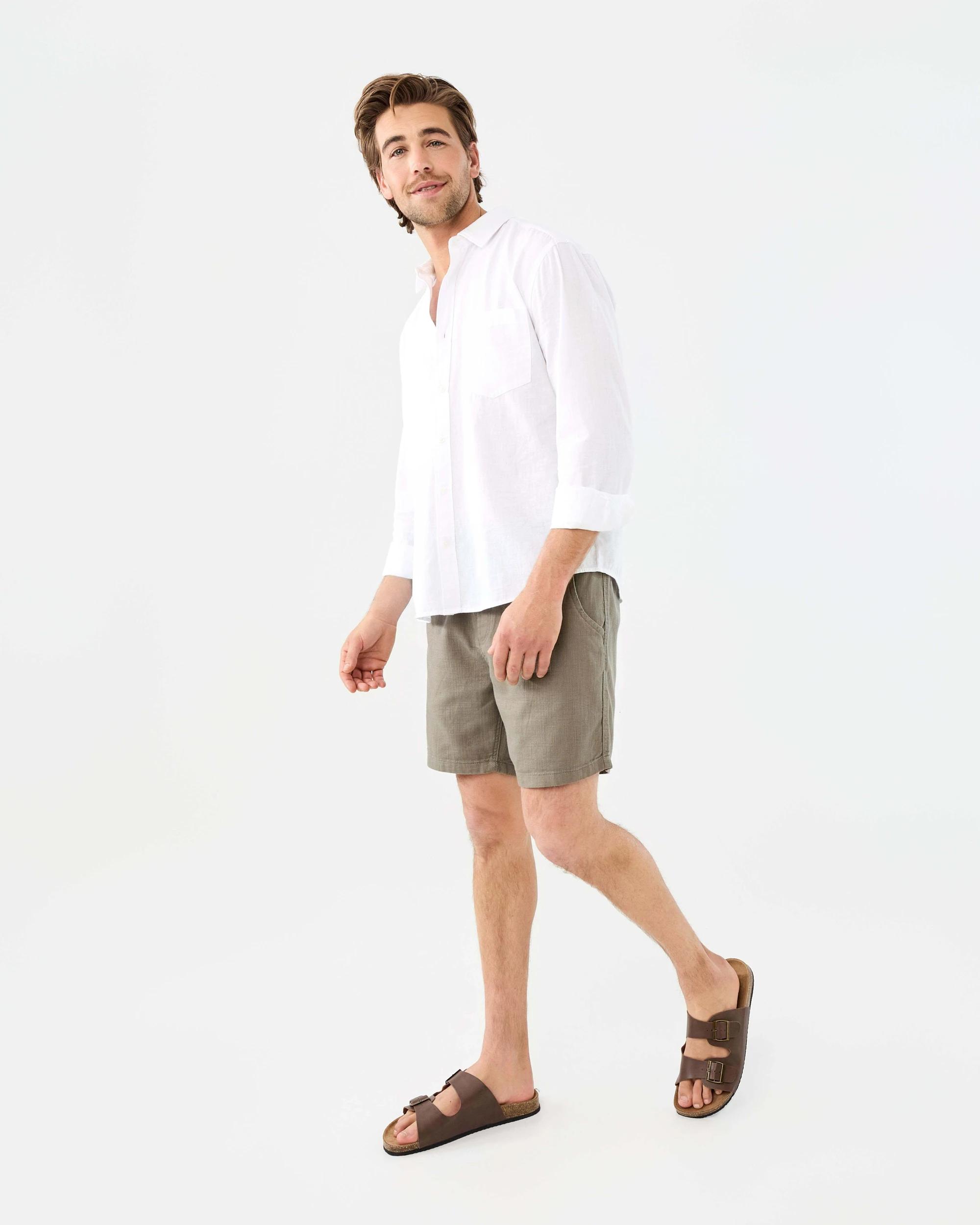 3 Cotton Slub Volley Shorts Grn Tusock, 3 of 8