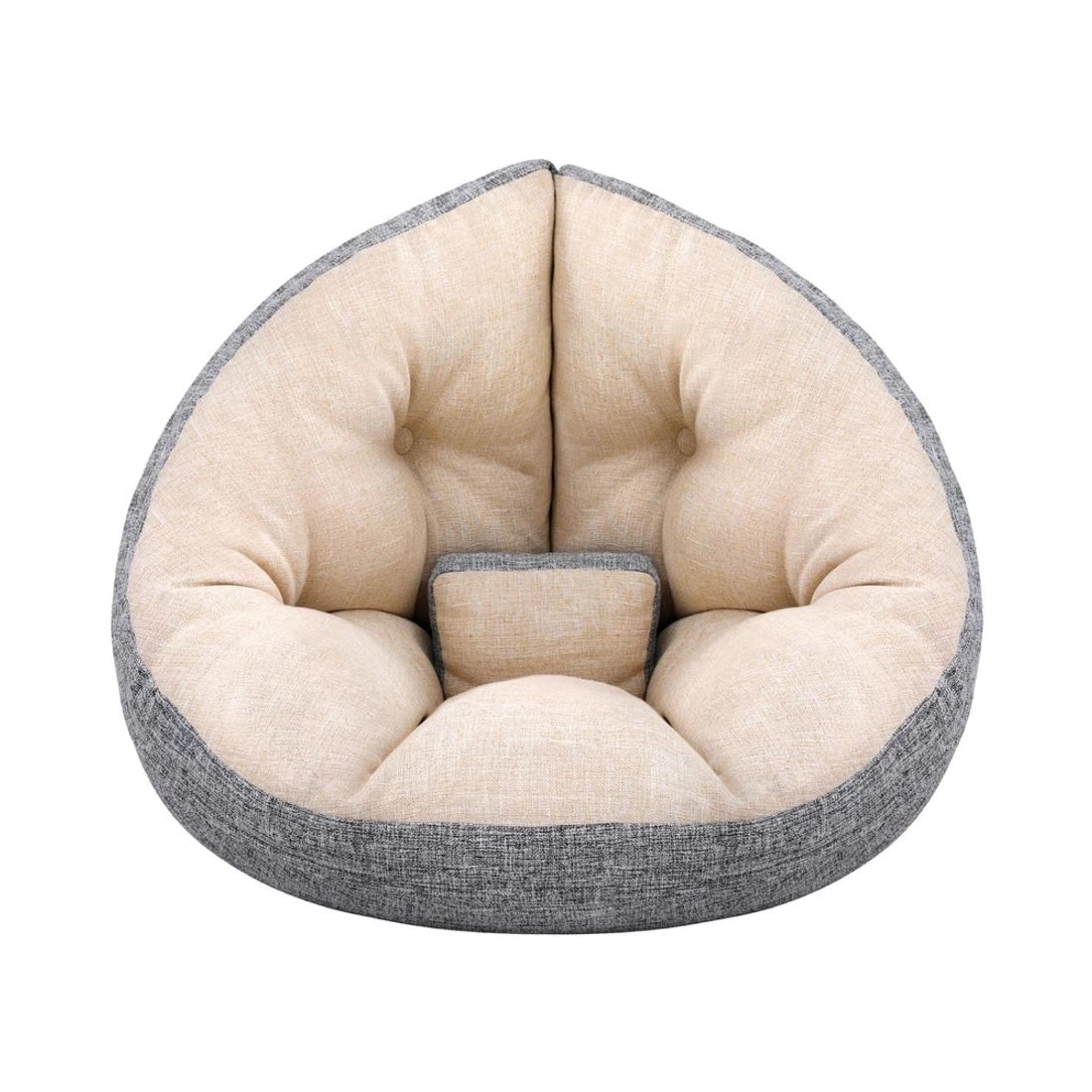 4 Artiss Floor Lounge Sofa Bed Chair Foldable Washable - Beige, 4 of 5