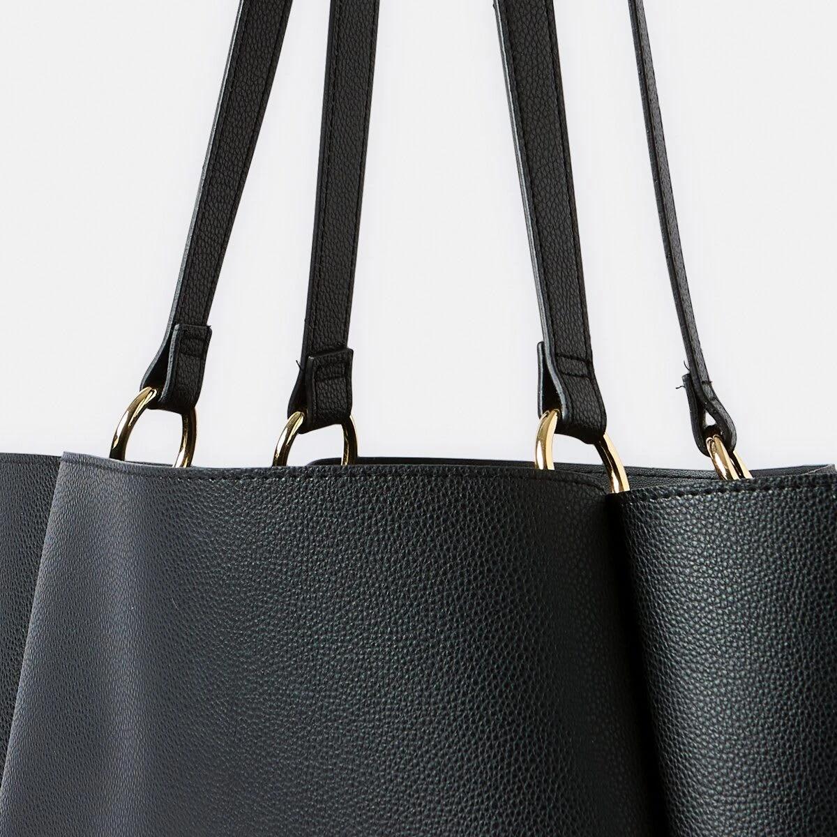 4 PU Tote Bag BLACK, 4 of 6