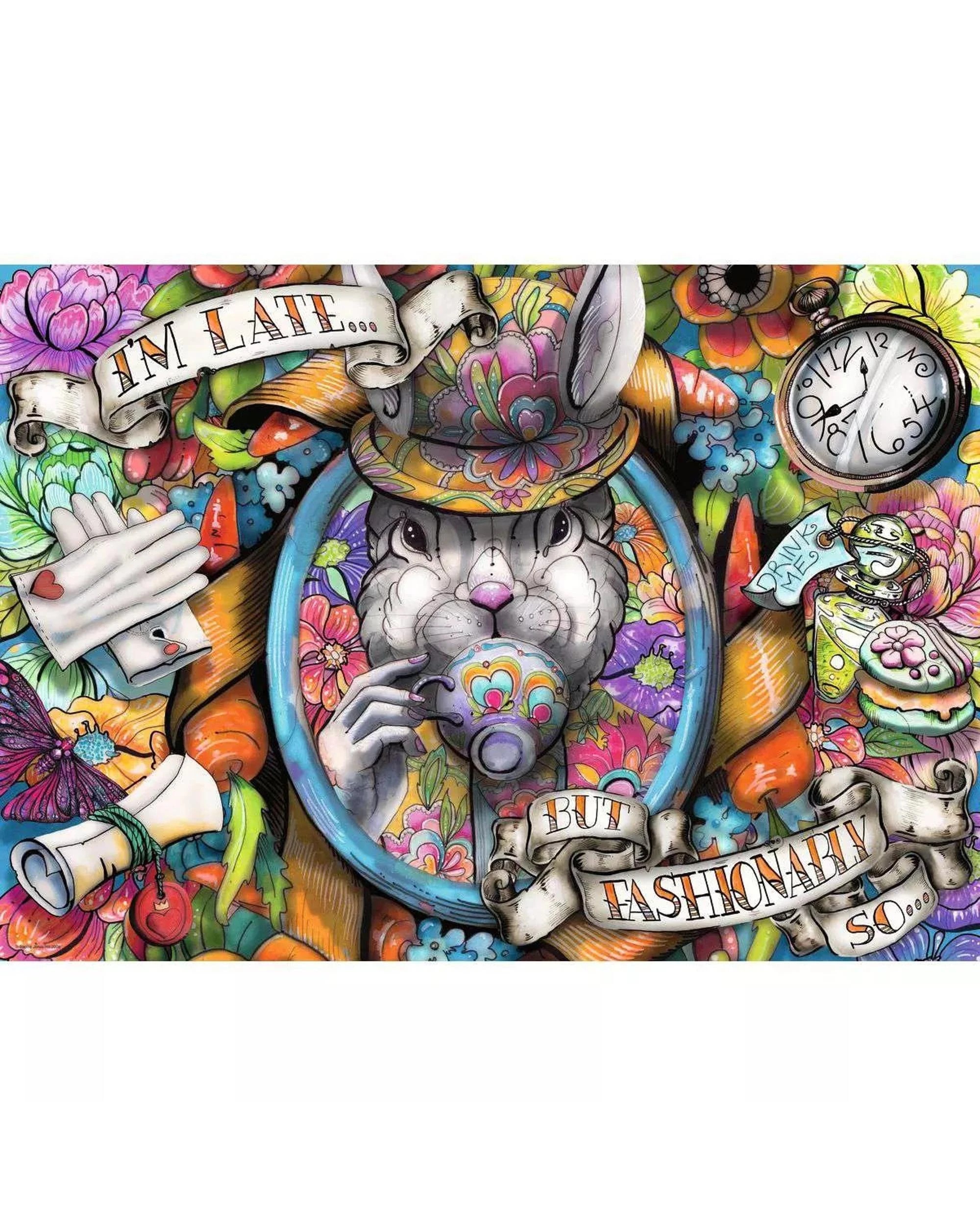 2 Ravensburger Fashionably Late 1000 Piece Jigsaw Puzzle, 2 of 3