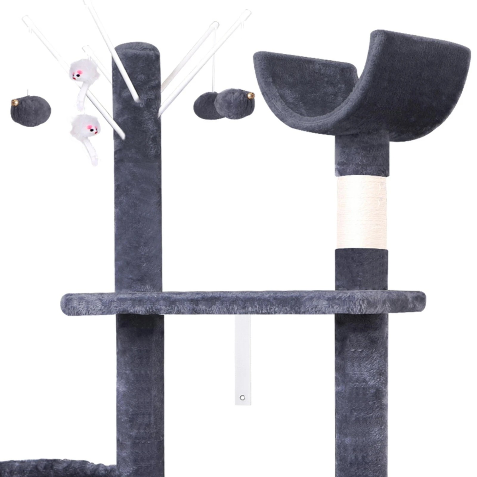 3 Beastie Cat Tree Scratching Post 145CM - Grey, 3 of 6