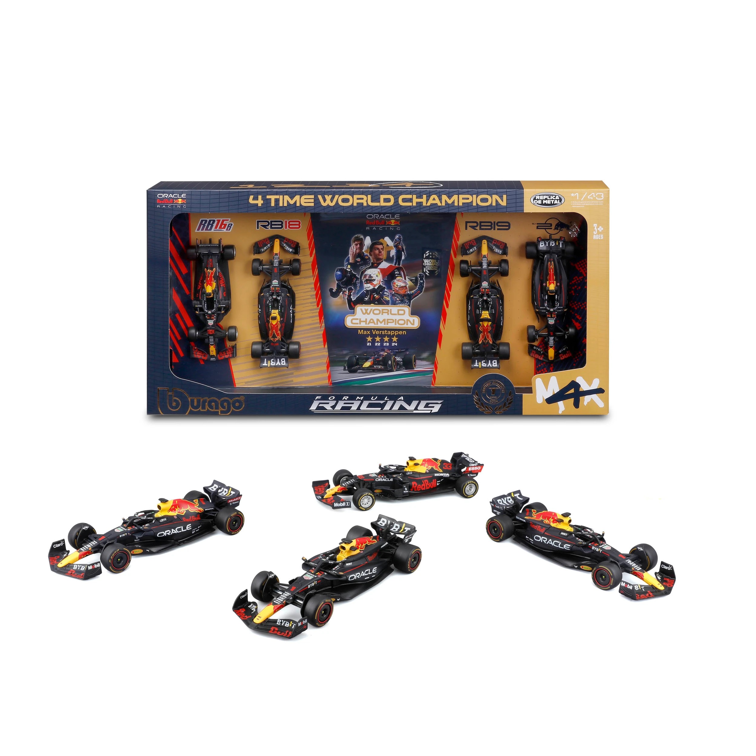 3 4 Piece Bburago 1:43 Oracle Red Bull Racing Set, 3 of 4