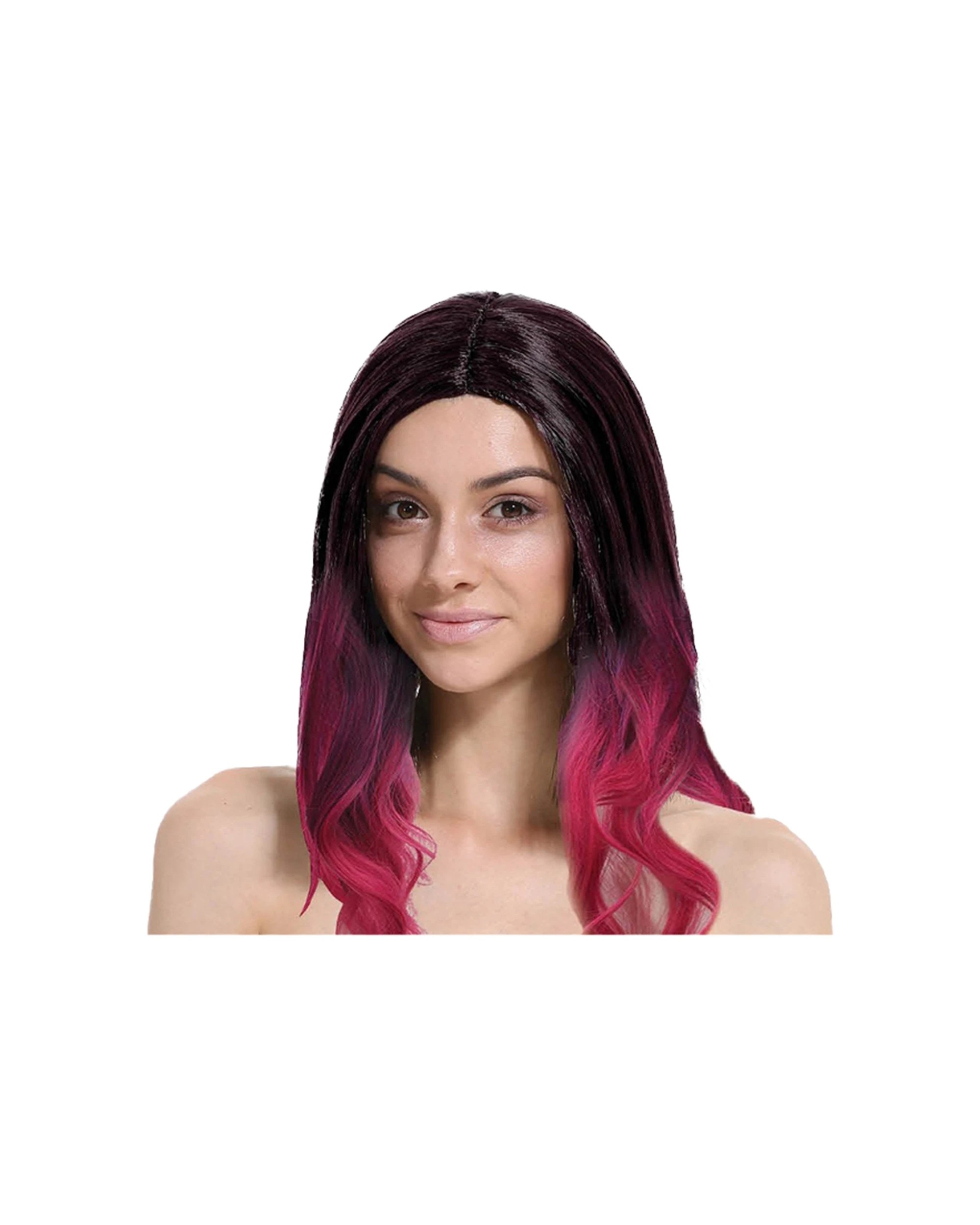 1 JD Party Wavy Wig Two Tone Costume Accessory Fashion Style Dark - Pink, 1 of 1
