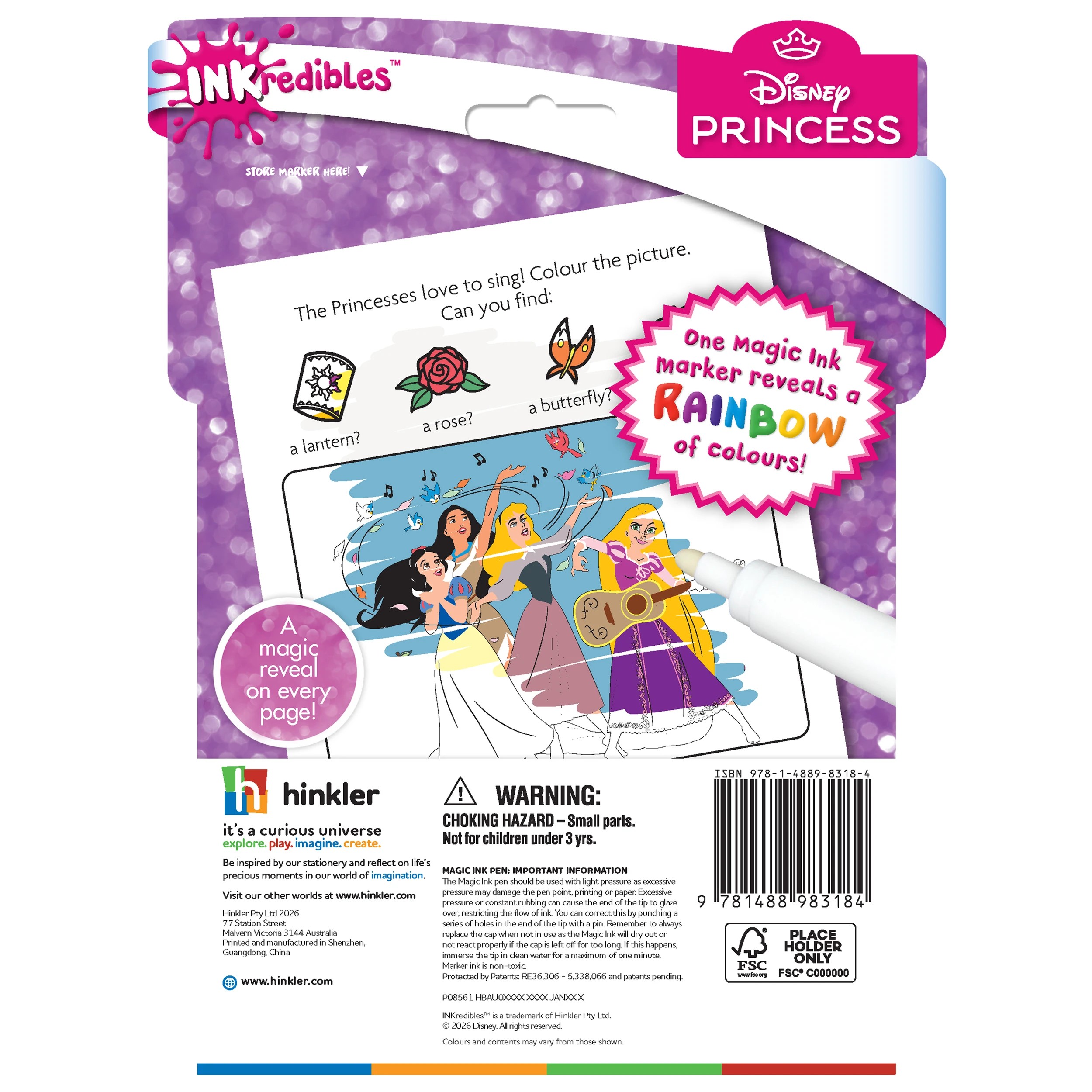 2 INKredibles Disney Princess Mess Free Magic Ink Pictures! - Book, 2 of 5