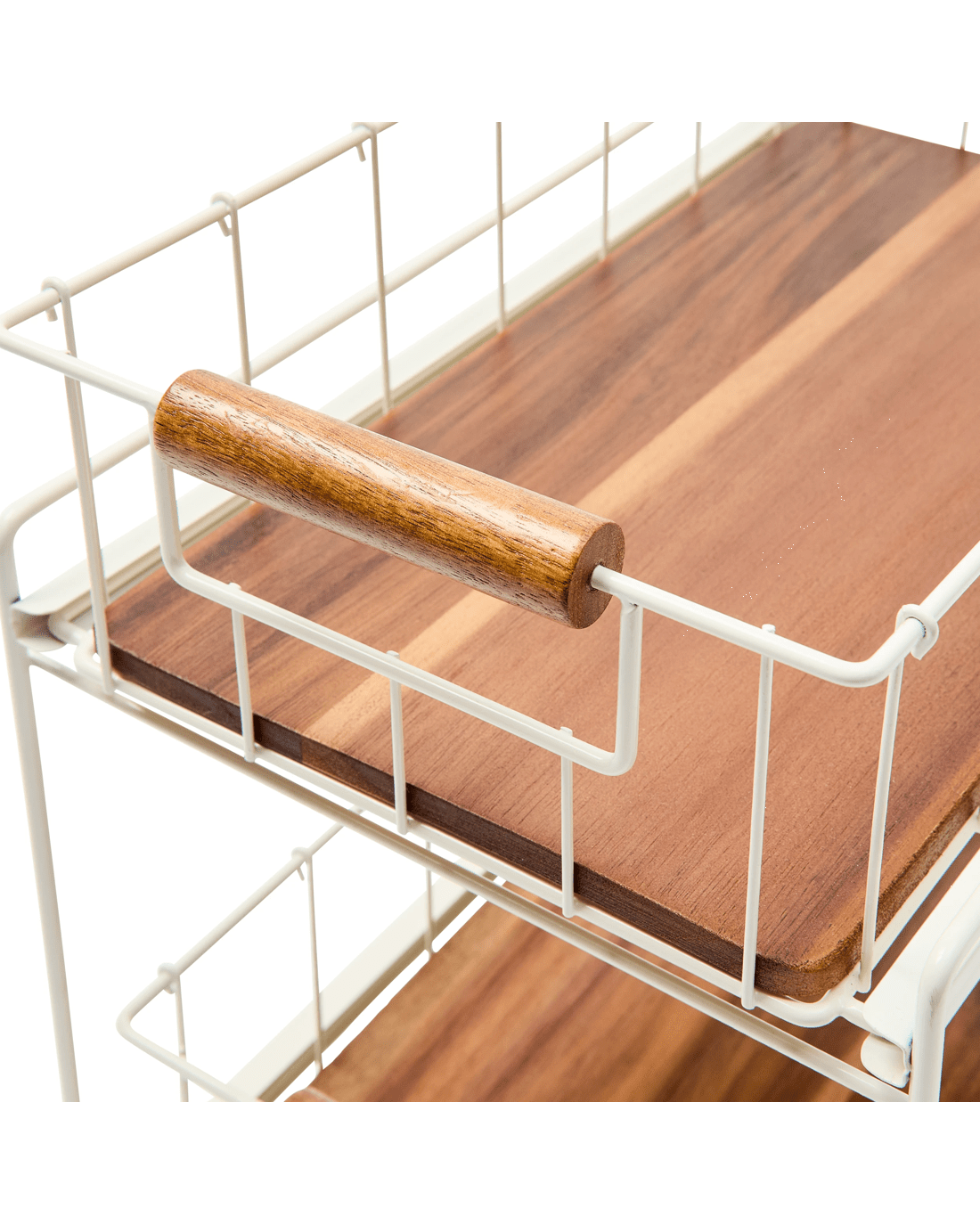 9 Off White and Acacia 2 Tier Drawers, 9 of 10