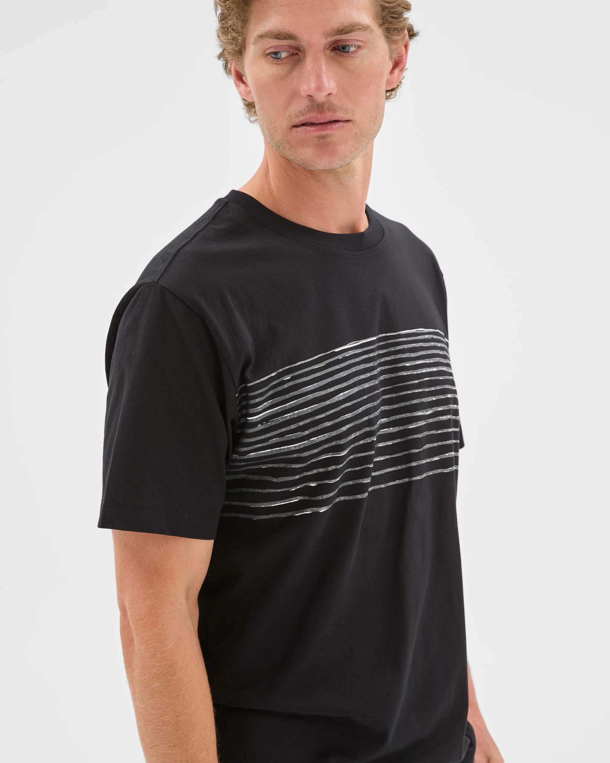 4 Target Man Australian Cotton Frequency Print T-Shirt BLACK, 4 of 6