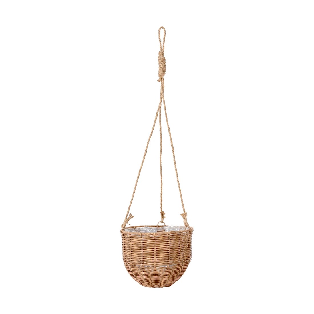1 Round Woven Hanging Planter, 1 of 4