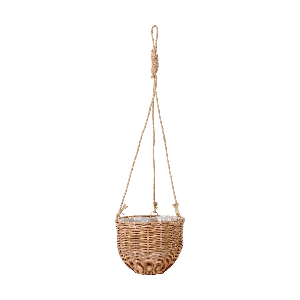 1 Round Woven Hanging Planter, 1 of 4