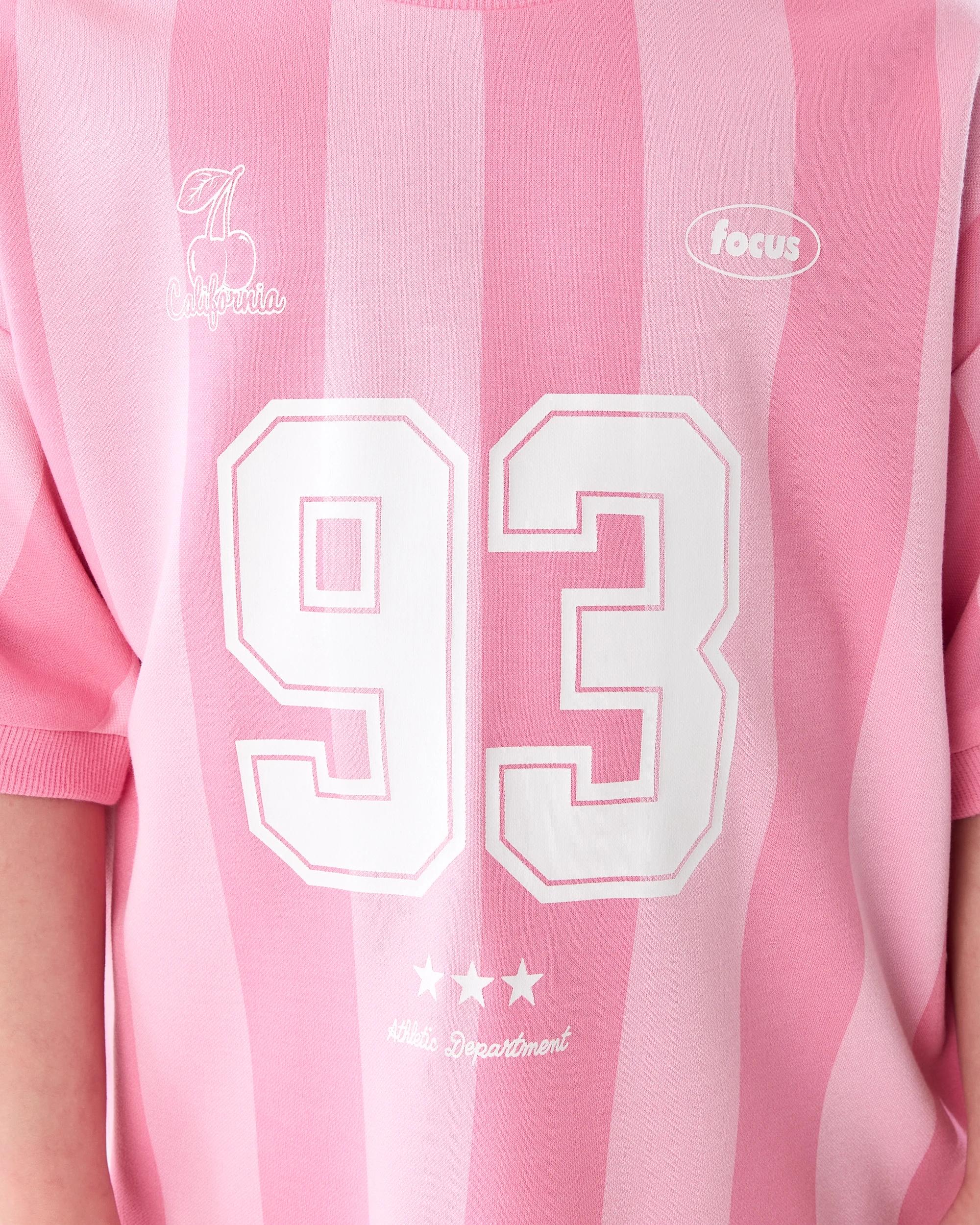 5 Short Sleeve Oversized Sporty T-shirt Pink Type, 5 of 8