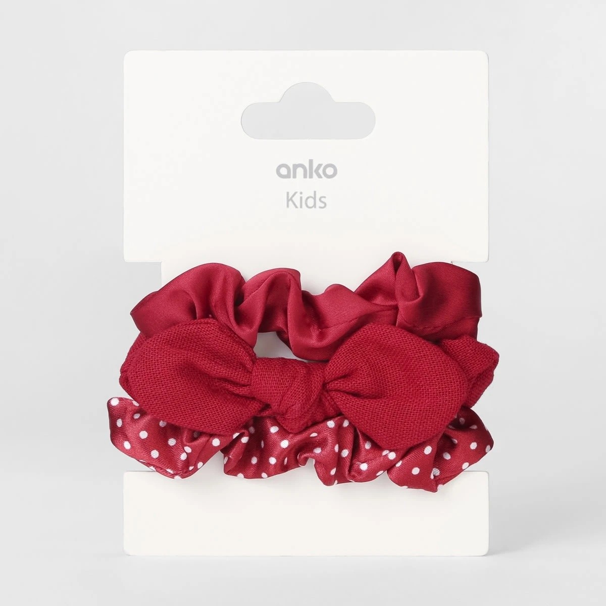 4 3 Pack Hair Scrunchies - Red, 4 of 4