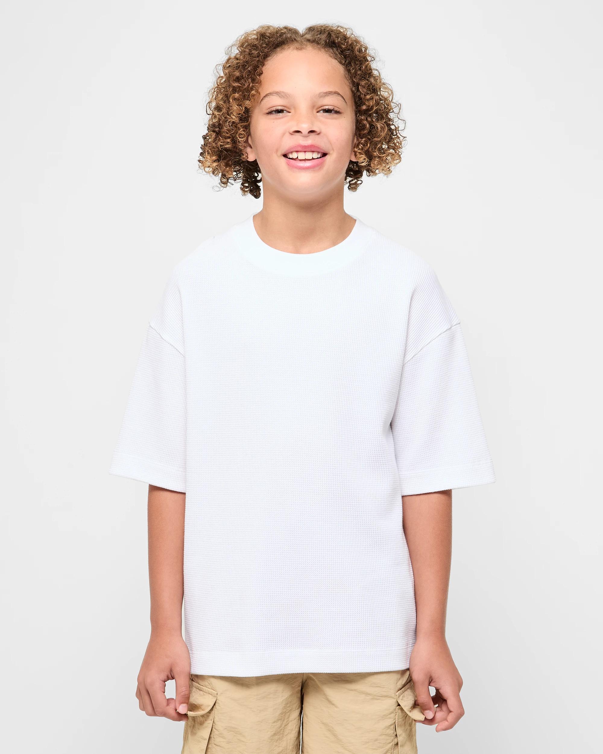 1 Target Australian Cotton Waffle Oversize T-shirt WHITE, 1 of 9