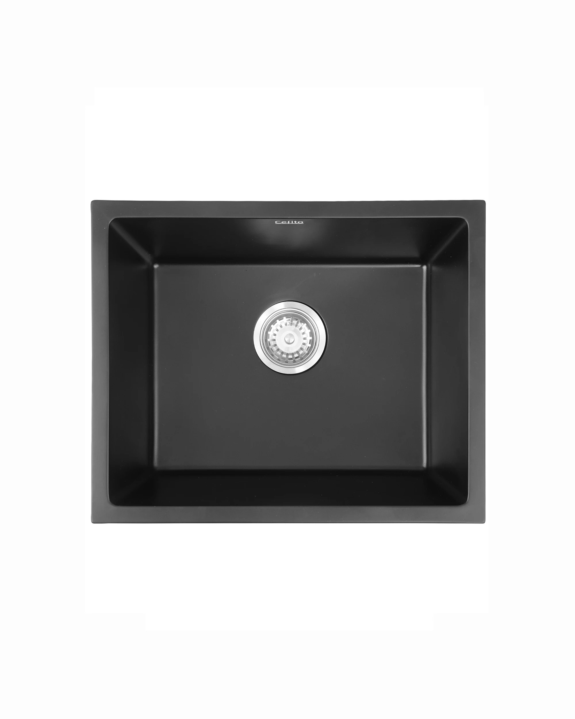 1 Cefito Kitchen Sink 55x45cm Granite Stone Sink Single Bowl - Black, 1 of 6