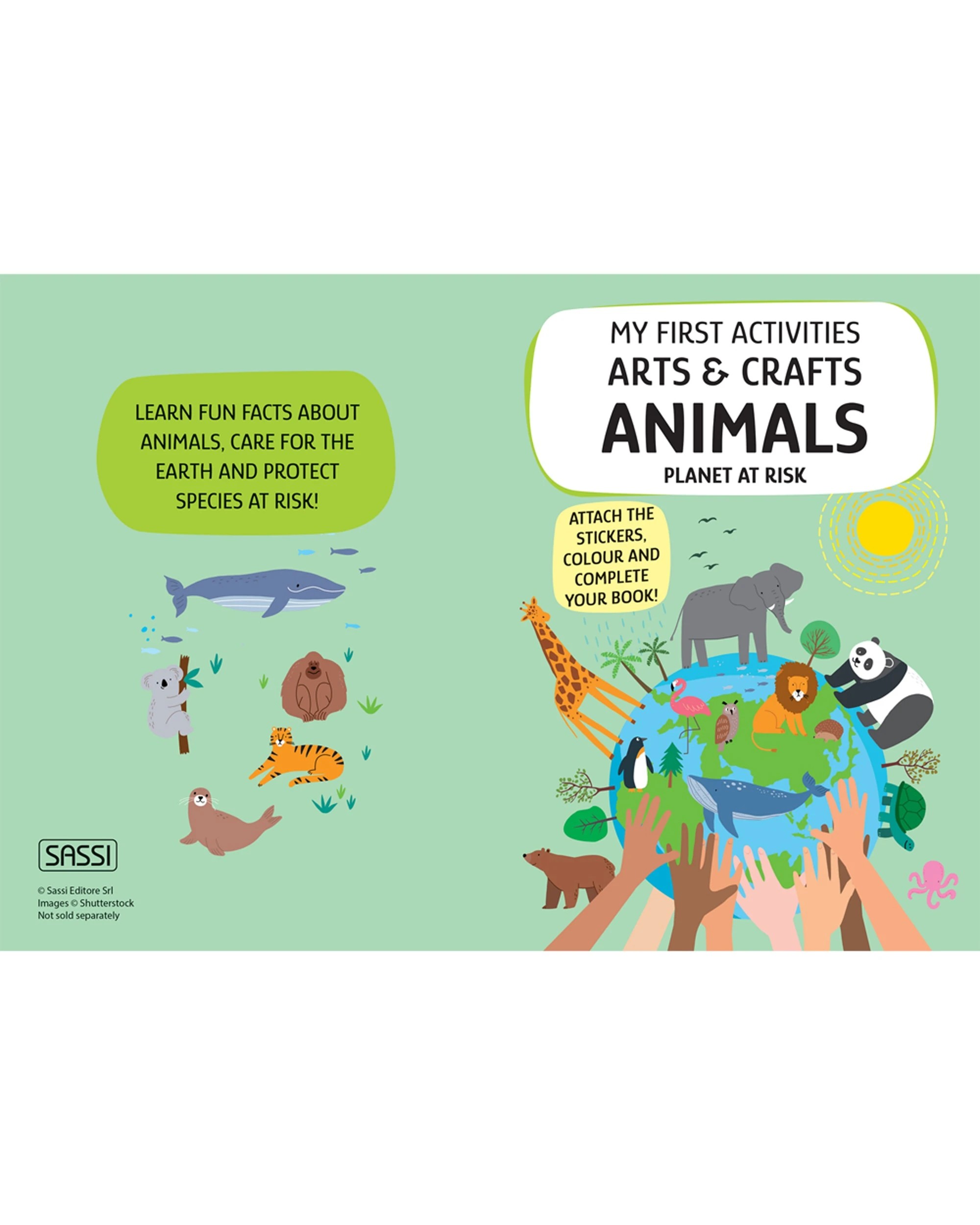 2 Sassi Arts Crafts Kids Children Activity Colouring Book Animals - Multi, 2 of 3