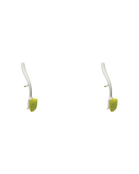 Joseph Joseph 2PK Edge 29cm Curved Dish Brush With Integrated Sink Rest - Green